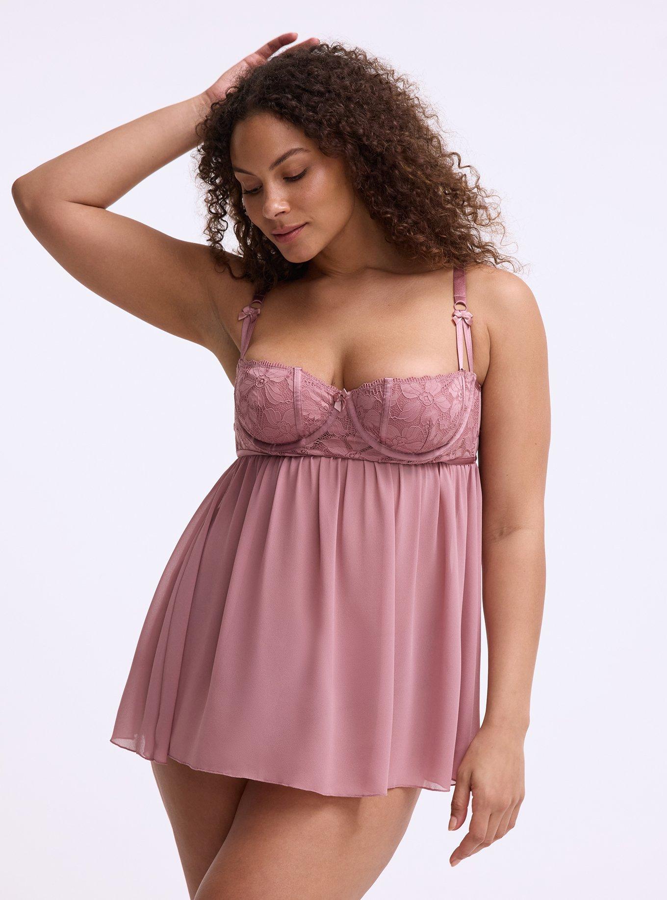 Ava Lace Wired Babydoll, NOSTALGIA ROSE, hi-res