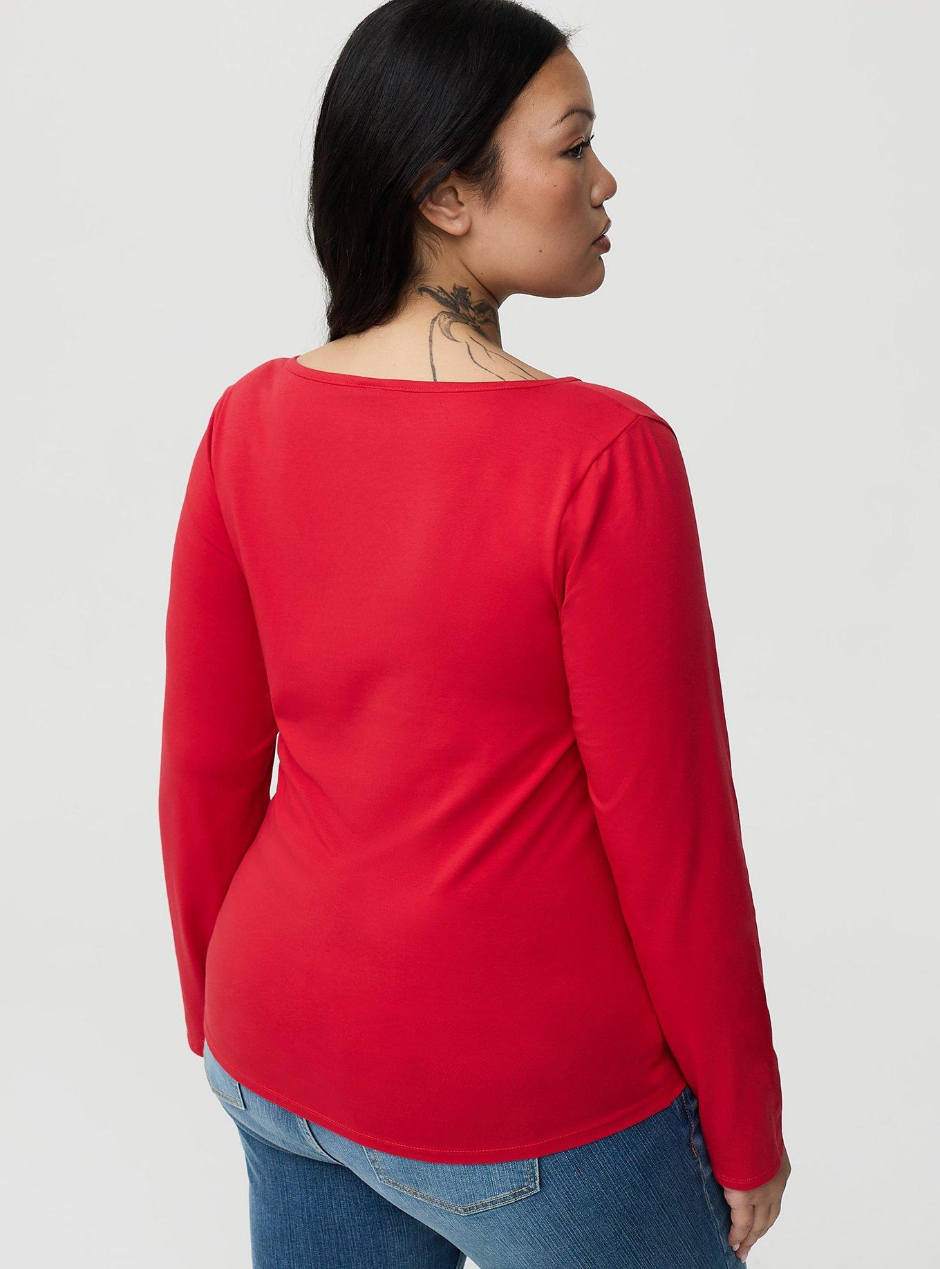 Heart Ring Long Sleeve Top, URBAN RED, alternate