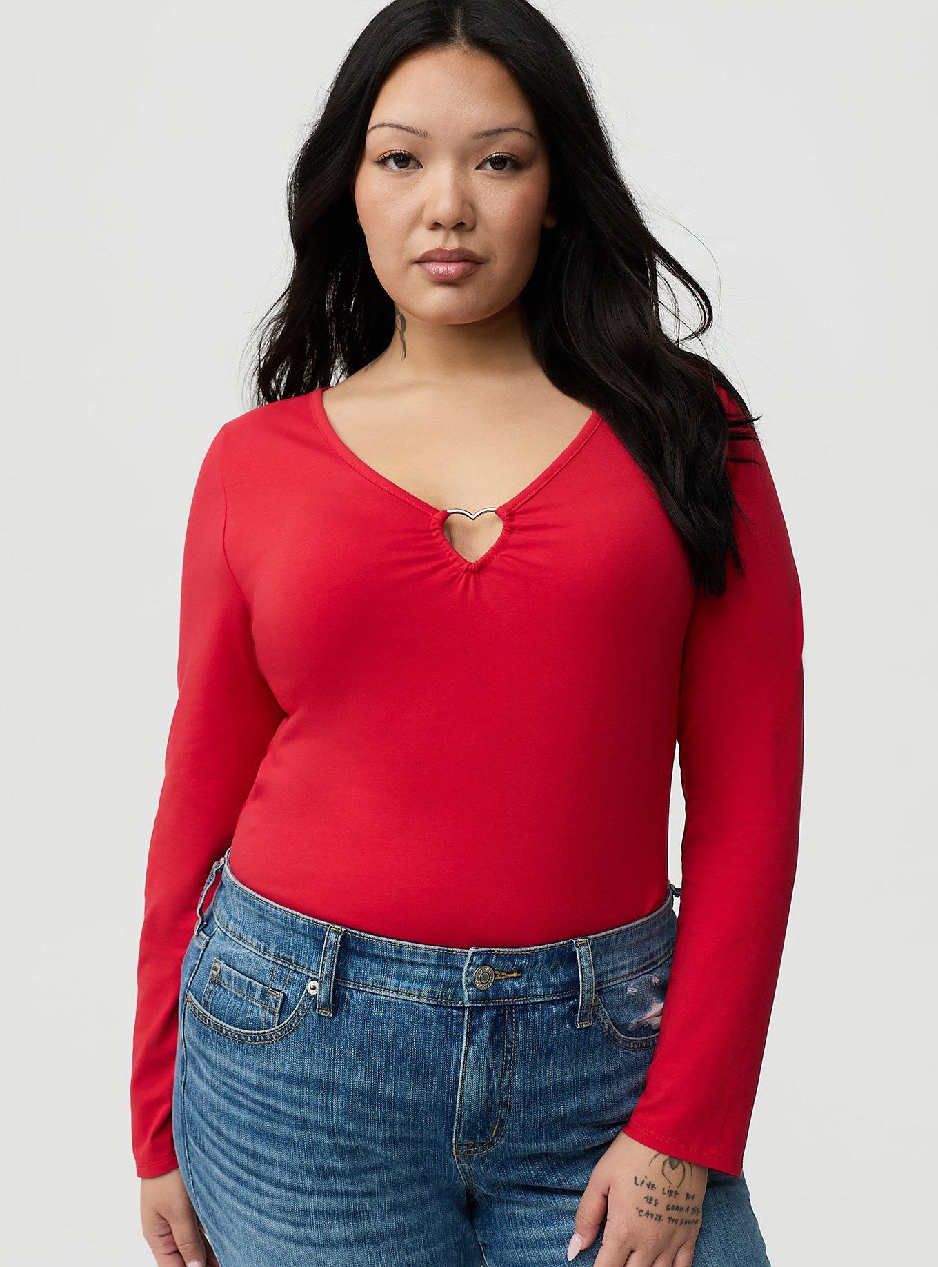 Heart Ring Long Sleeve Top, URBAN RED, alternate