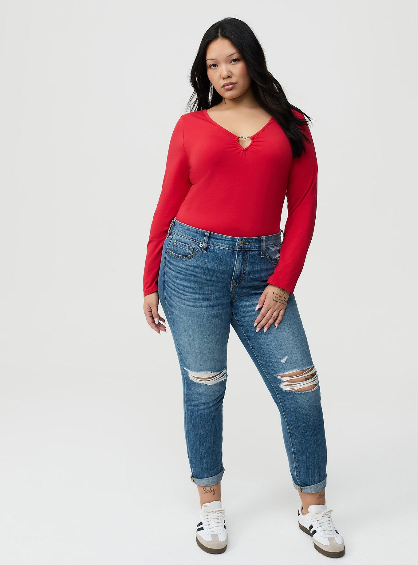 Heart Ring Long Sleeve Top, URBAN RED, alternate