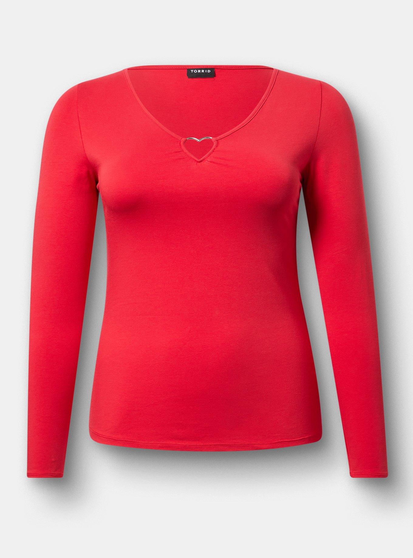Heart Ring Long Sleeve Top, URBAN RED, hi-res