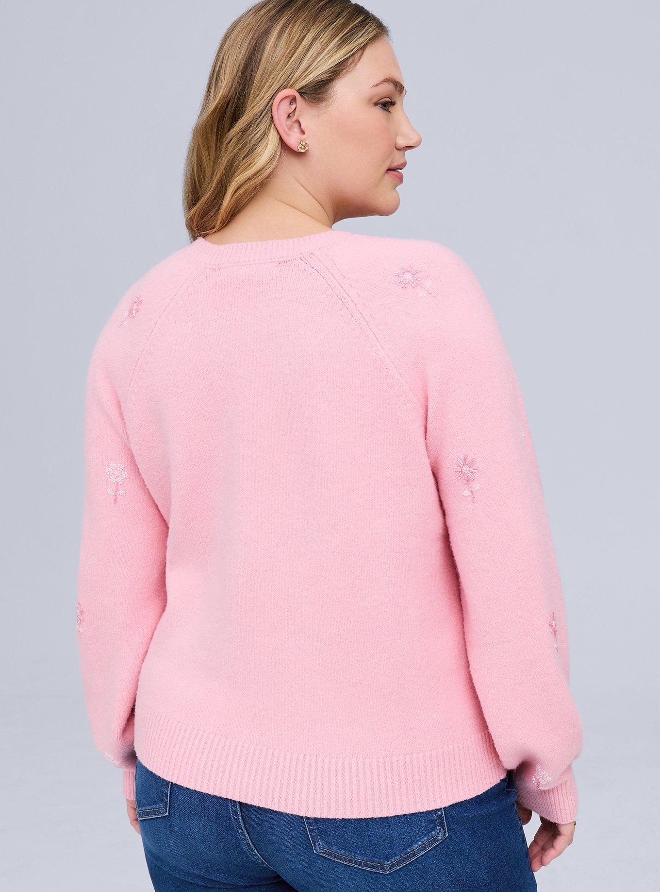 Belle Isle Embellished Cardigan, FLORESTA EMBELLISHMENT PINK, alternate