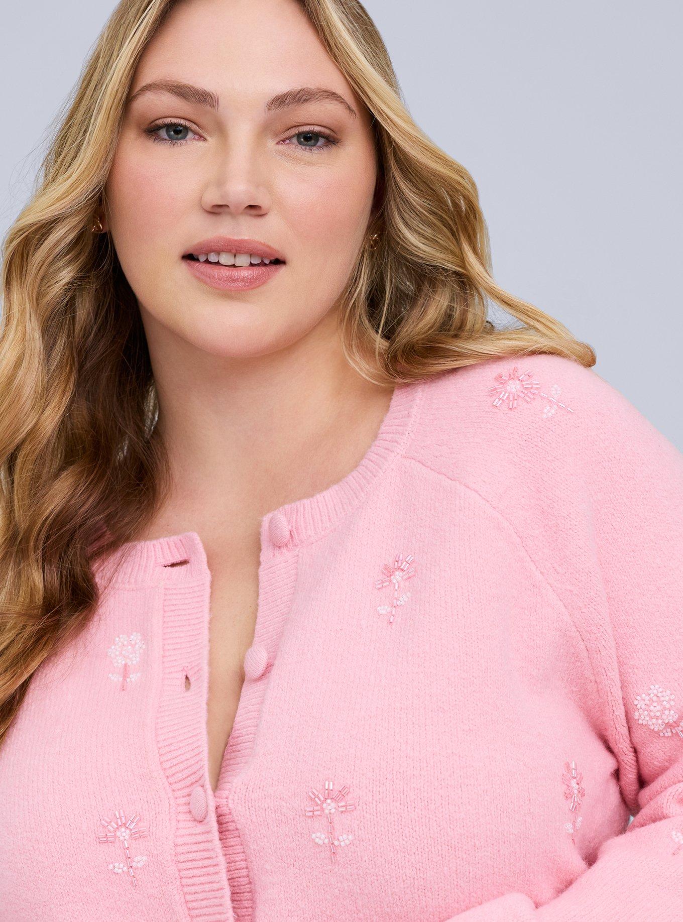 Belle Isle Embellished Cardigan, FLORESTA EMBELLISHMENT PINK, alternate