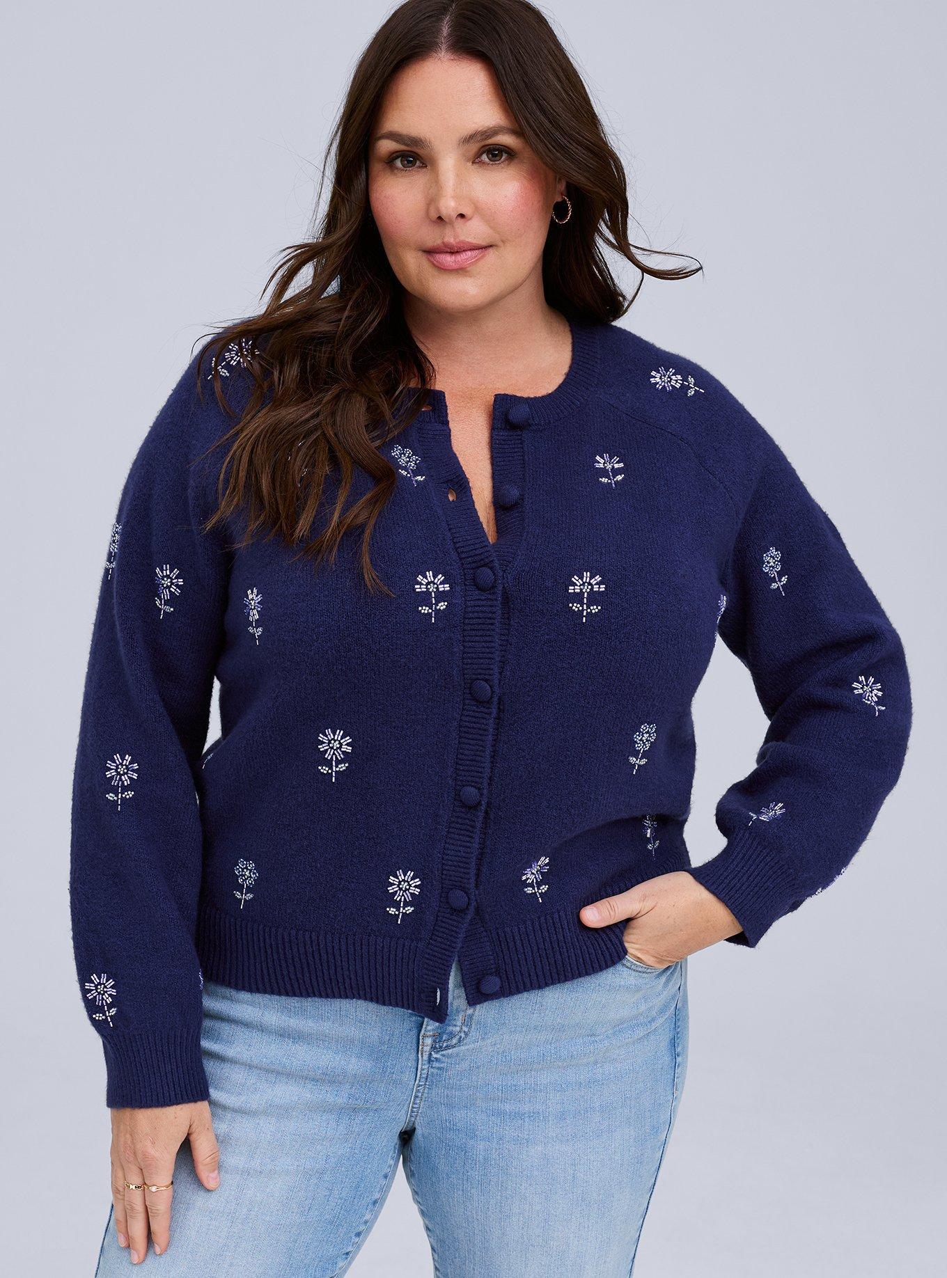 Belle Isle Embellished Cardigan, FLORESTA EMBELLISHMENT BLUE, alternate