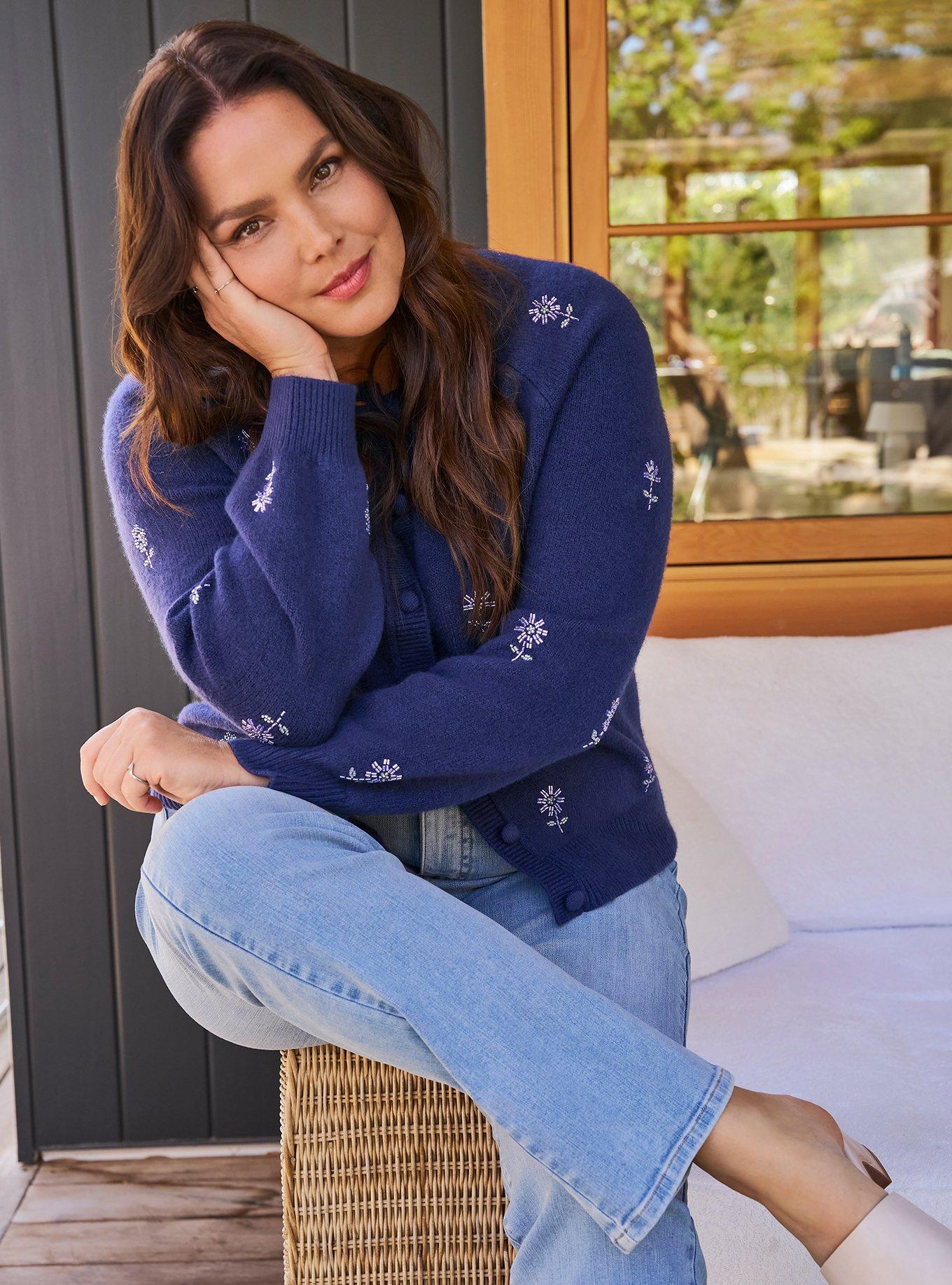 Belle Isle Embellished Cardigan, FLORESTA EMBELLISHMENT BLUE, alternate