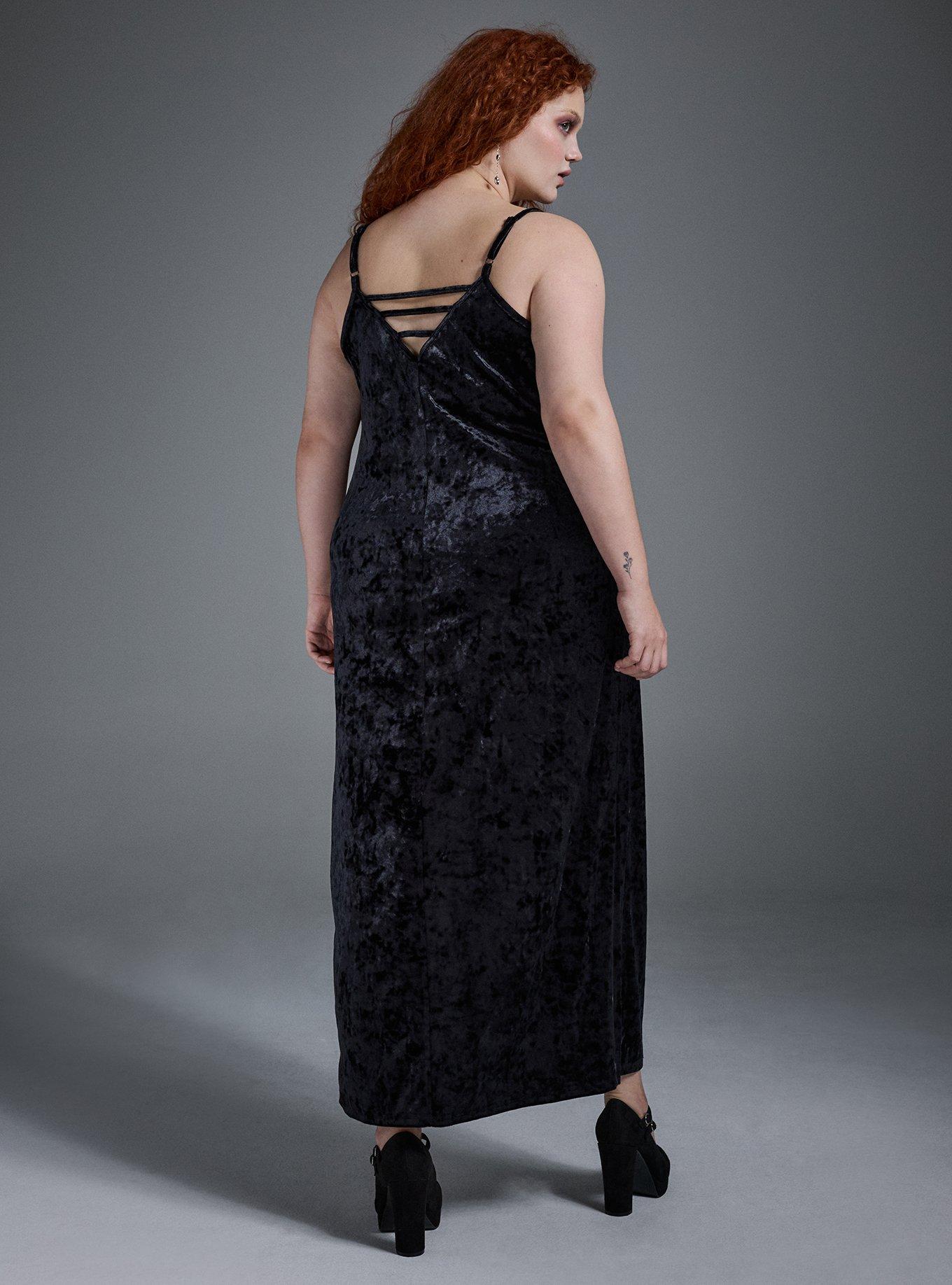 Nightfall Velour Maxi Dress, DEEP BLACK, alternate