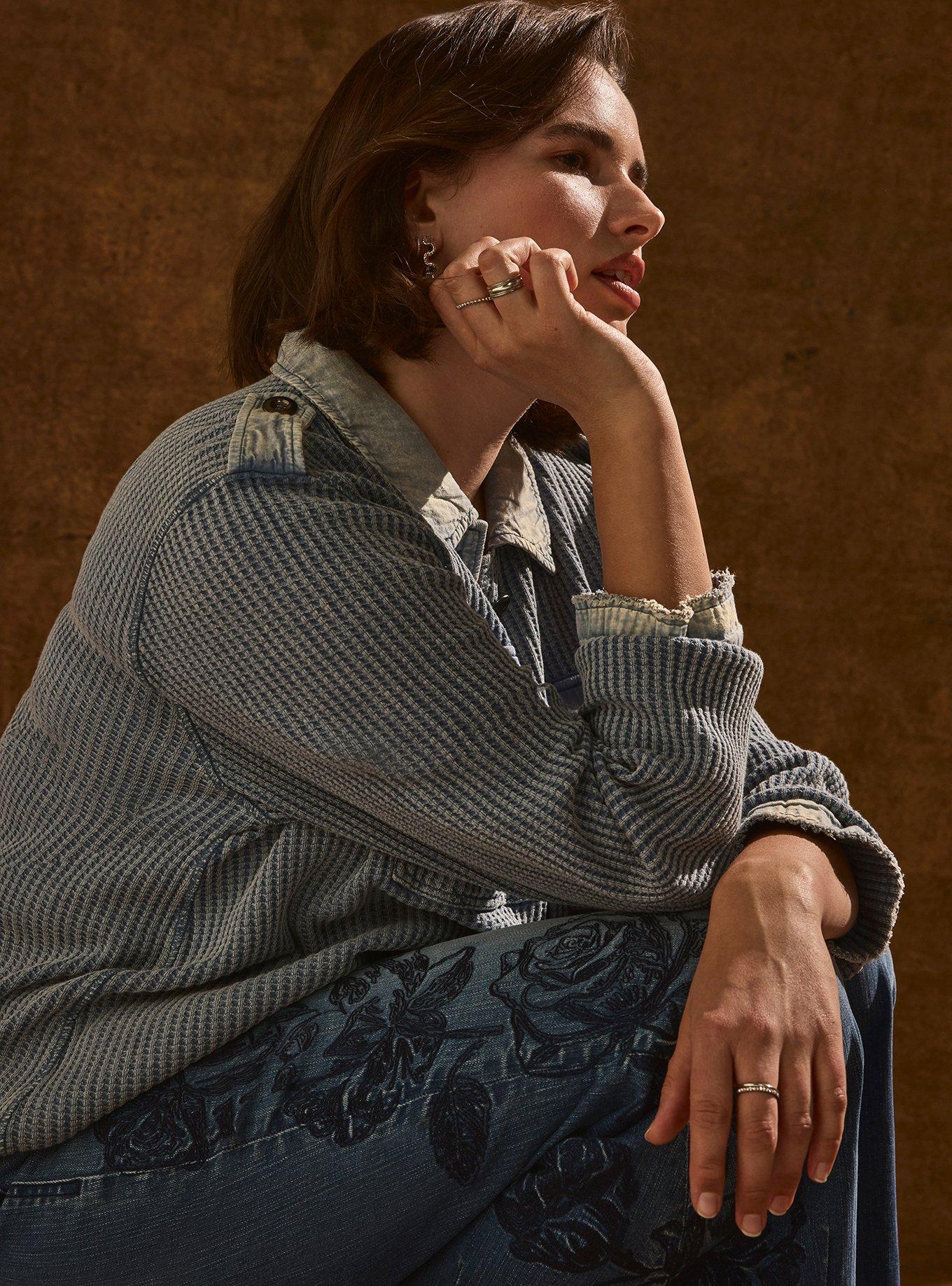 Festi Waffle Shacket, BLUE, alternate