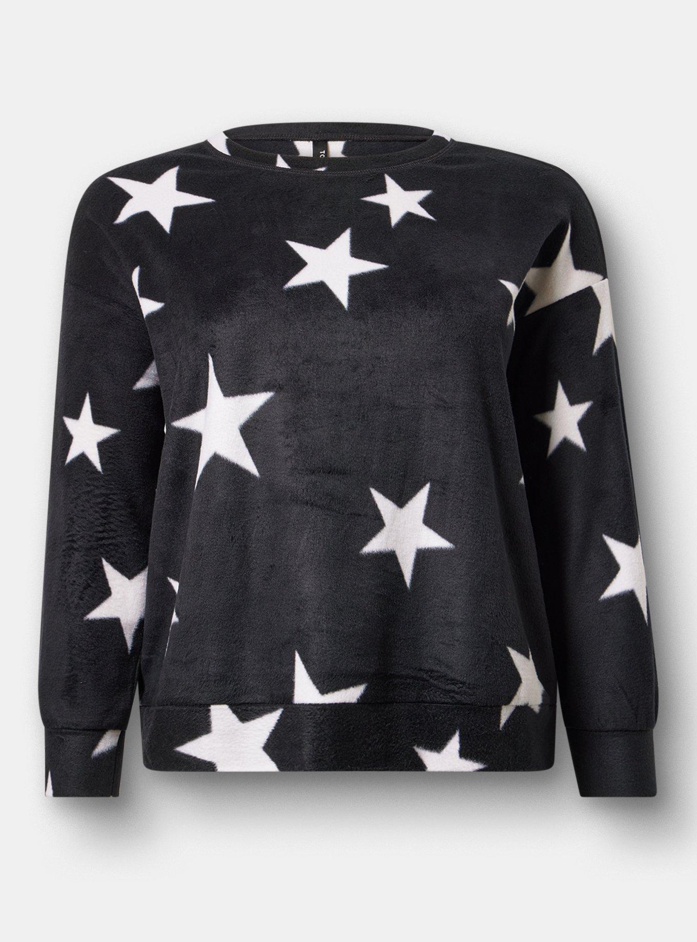 Spa Fleece Sleep Pullover, MAY STARS BLACK, hi-res