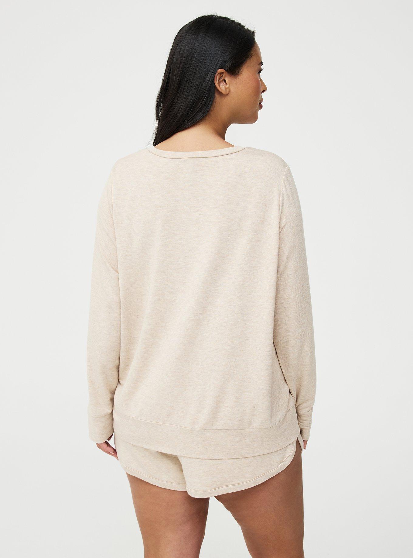 Light Weight French Terry Pullover Lounge Sweatshirt, SWEET CHERRY OATMEAL, alternate