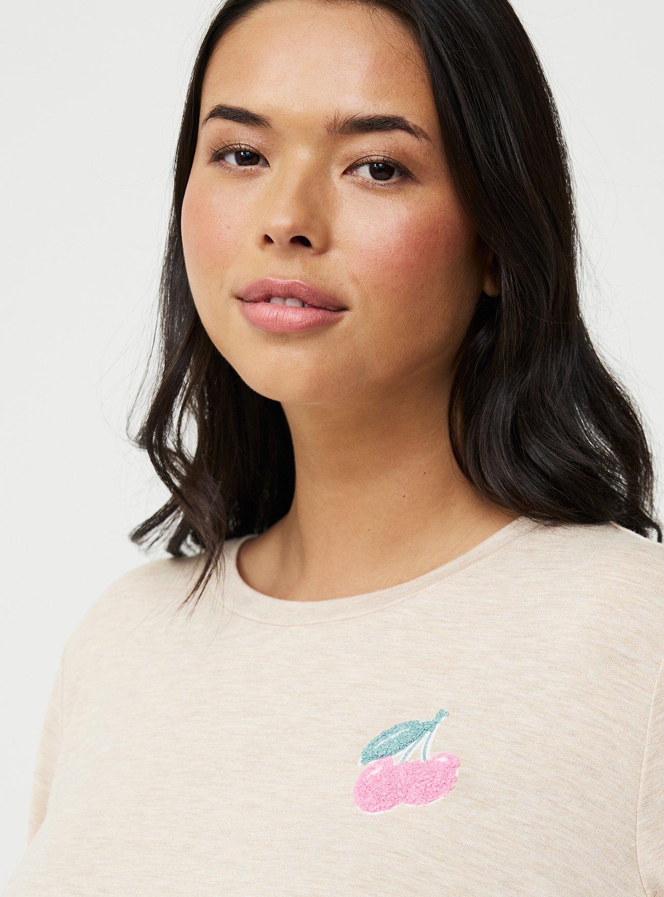 Light Weight French Terry Pullover Lounge Sweatshirt, SWEET CHERRY OATMEAL, alternate