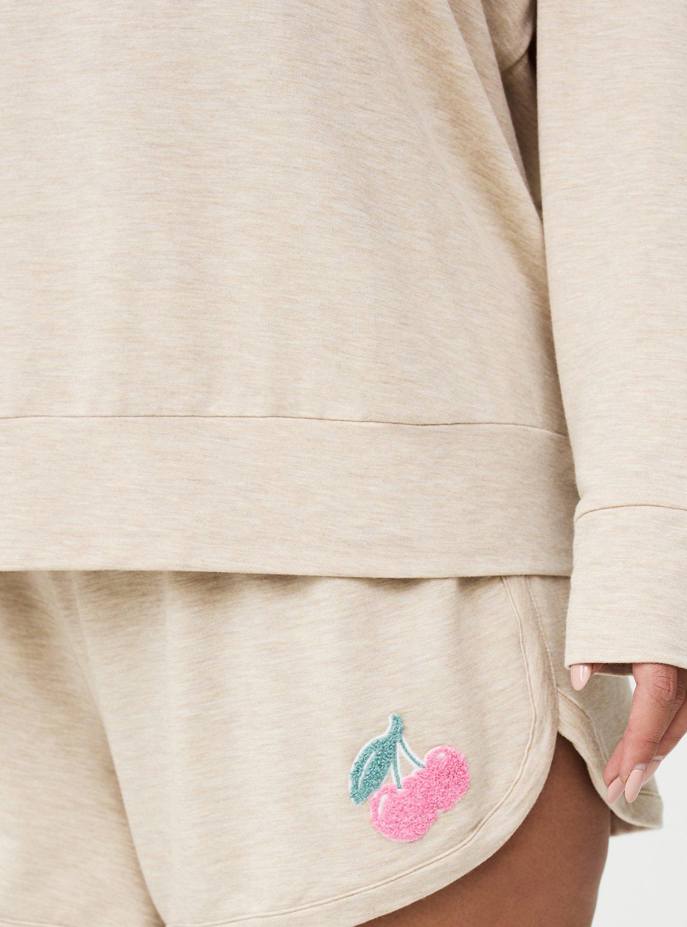 Light Weight French Terry Pullover Lounge Sweatshirt, SWEET CHERRY OATMEAL, alternate