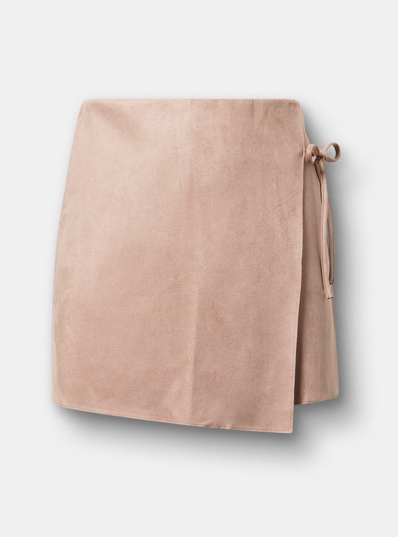 Pull-On Suede High Rise Skort, TUFFET, hi-res