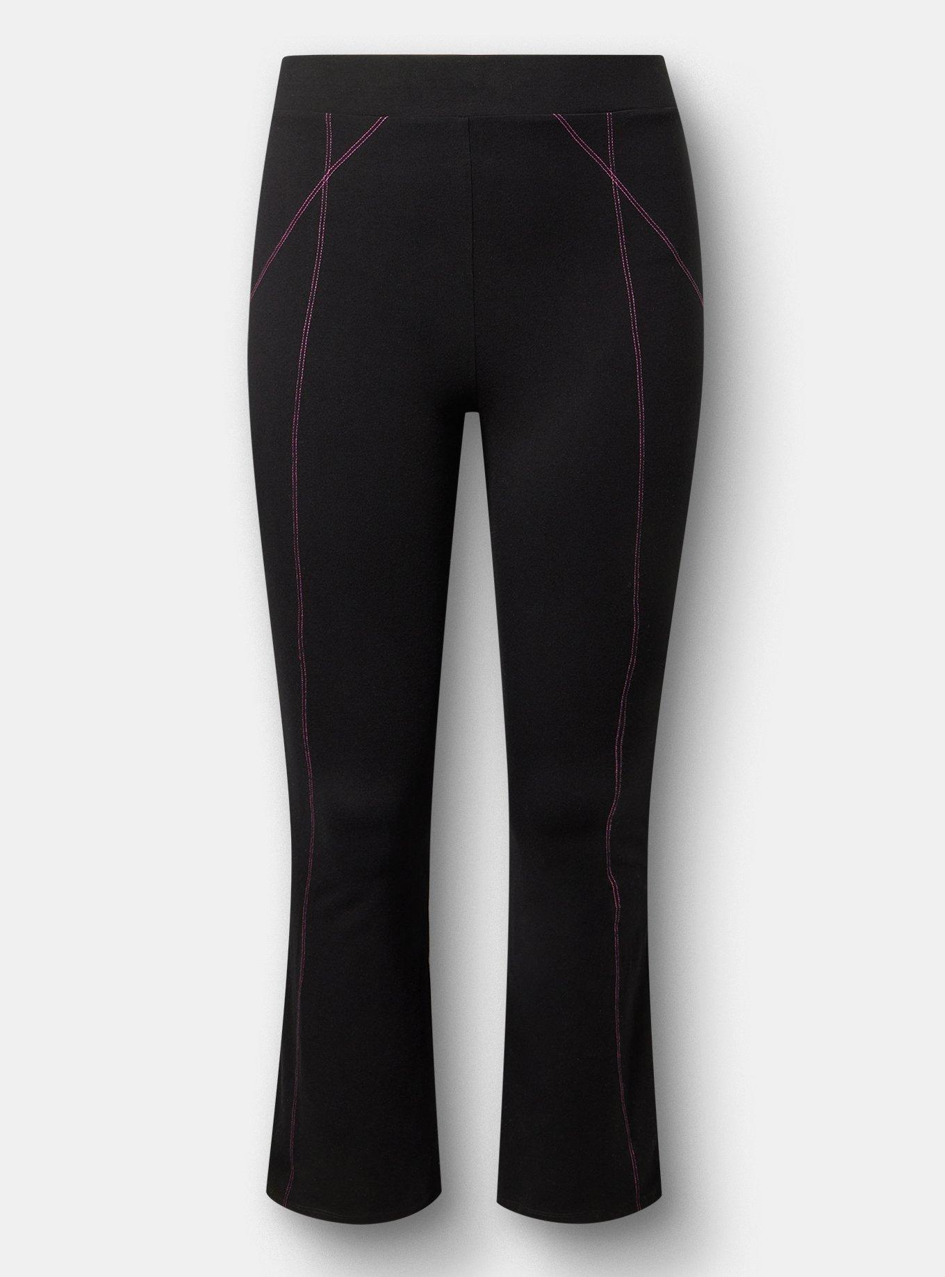 Full Length Contrast Stitch Bootcut Legging, DEEP BLACK, hi-res