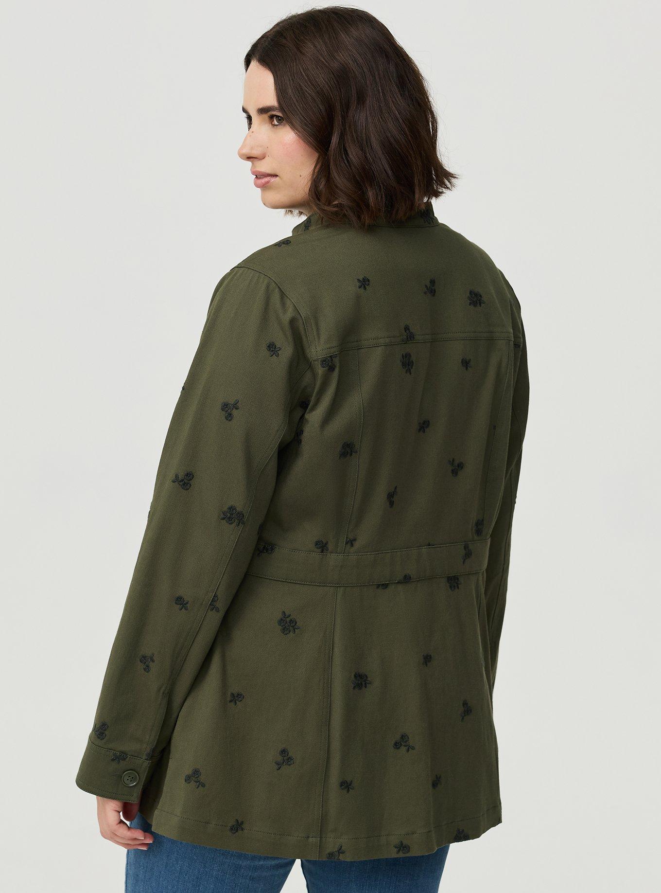 Fitted Military Jacket, TAWNY DAISIES FLORAL OLIVE, alternate