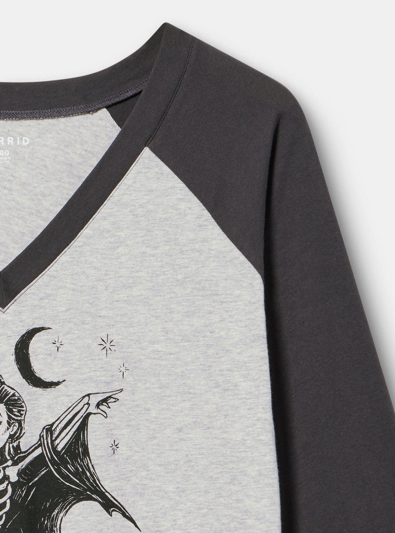 Heritage Jersey 3/4 Sleeve Raglan Tee, SKETCH WITCH LIGHTEST HEATHER GREY, alternate