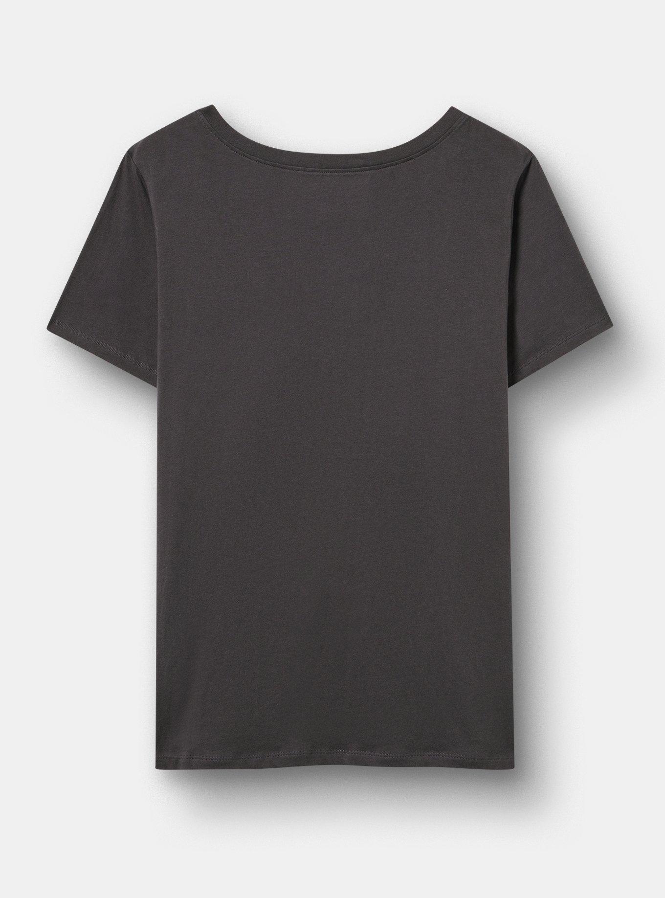 Classic Cotton V-Neck Tee, BALLET FLORAL OBSIDIAN, alternate