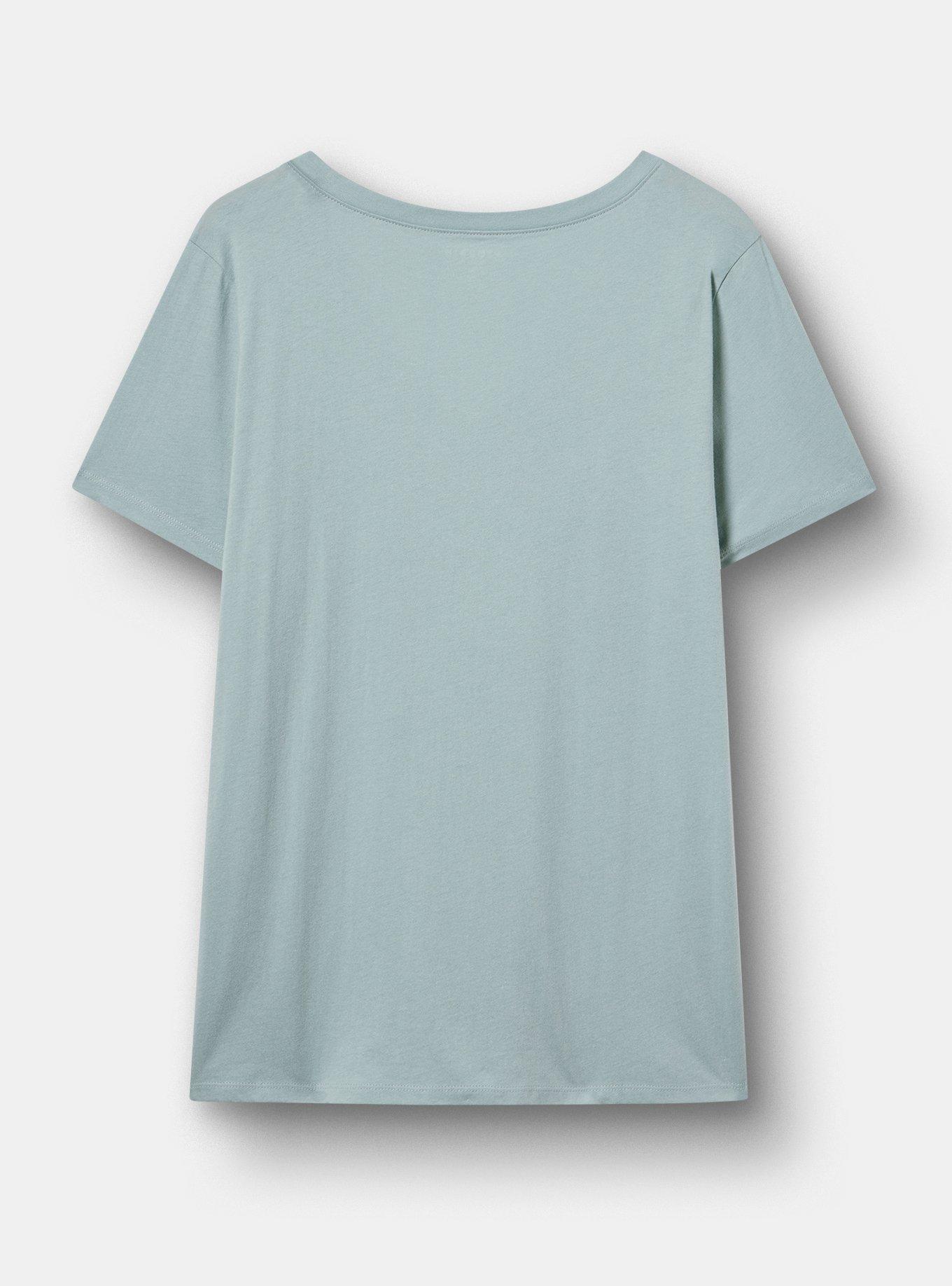 Classic Cotton V-Neck Tee, GROWING ON ME SILVER BLUE, alternate