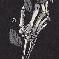 Classic Cotton V-Neck Tee, BLOSSOM HAND SKULL DEEP BLACK, swatch