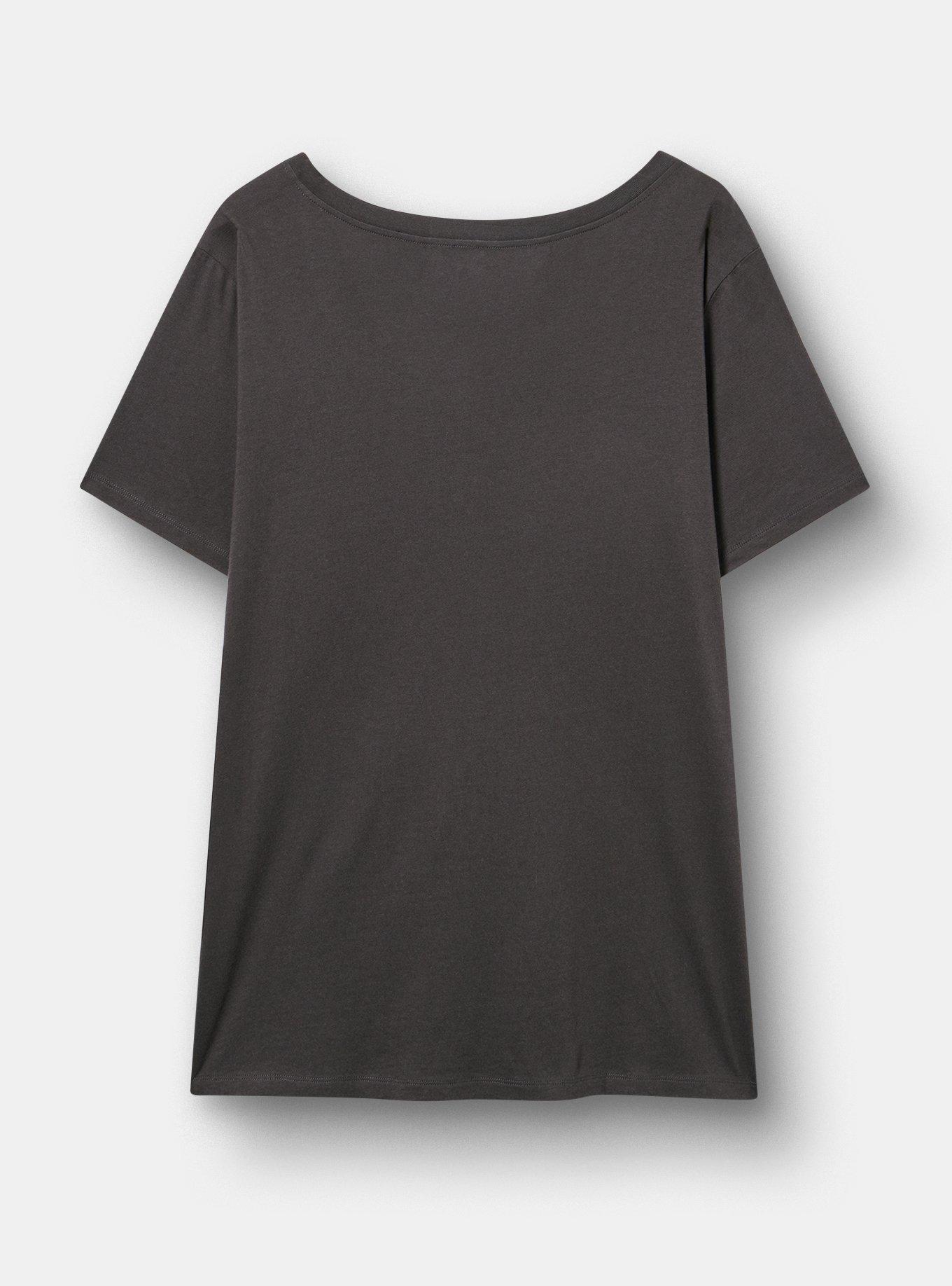 Classic Cotton V-Neck Tee, ALWAYS FALLING OBSIDIAN, alternate