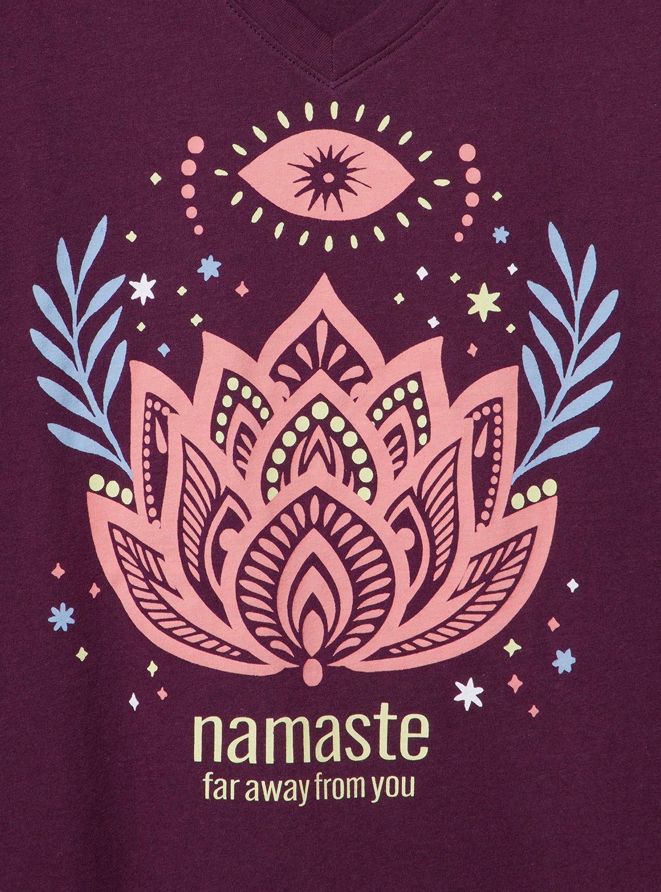 Classic Cotton V-Neck Tee, NAMASTE LOTUS WINETASTING, alternate