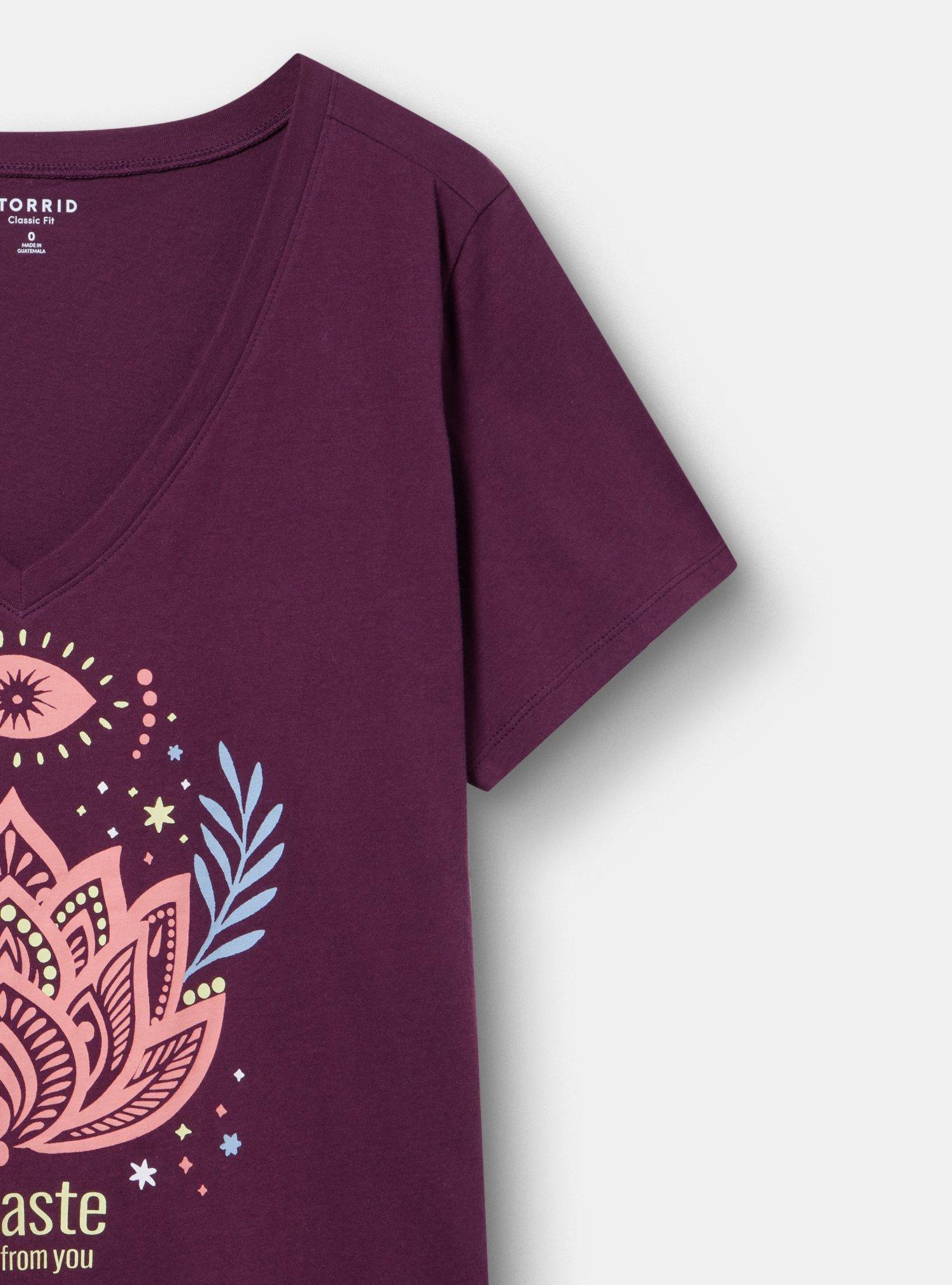 Classic Cotton V-Neck Tee, NAMASTE LOTUS WINETASTING, alternate