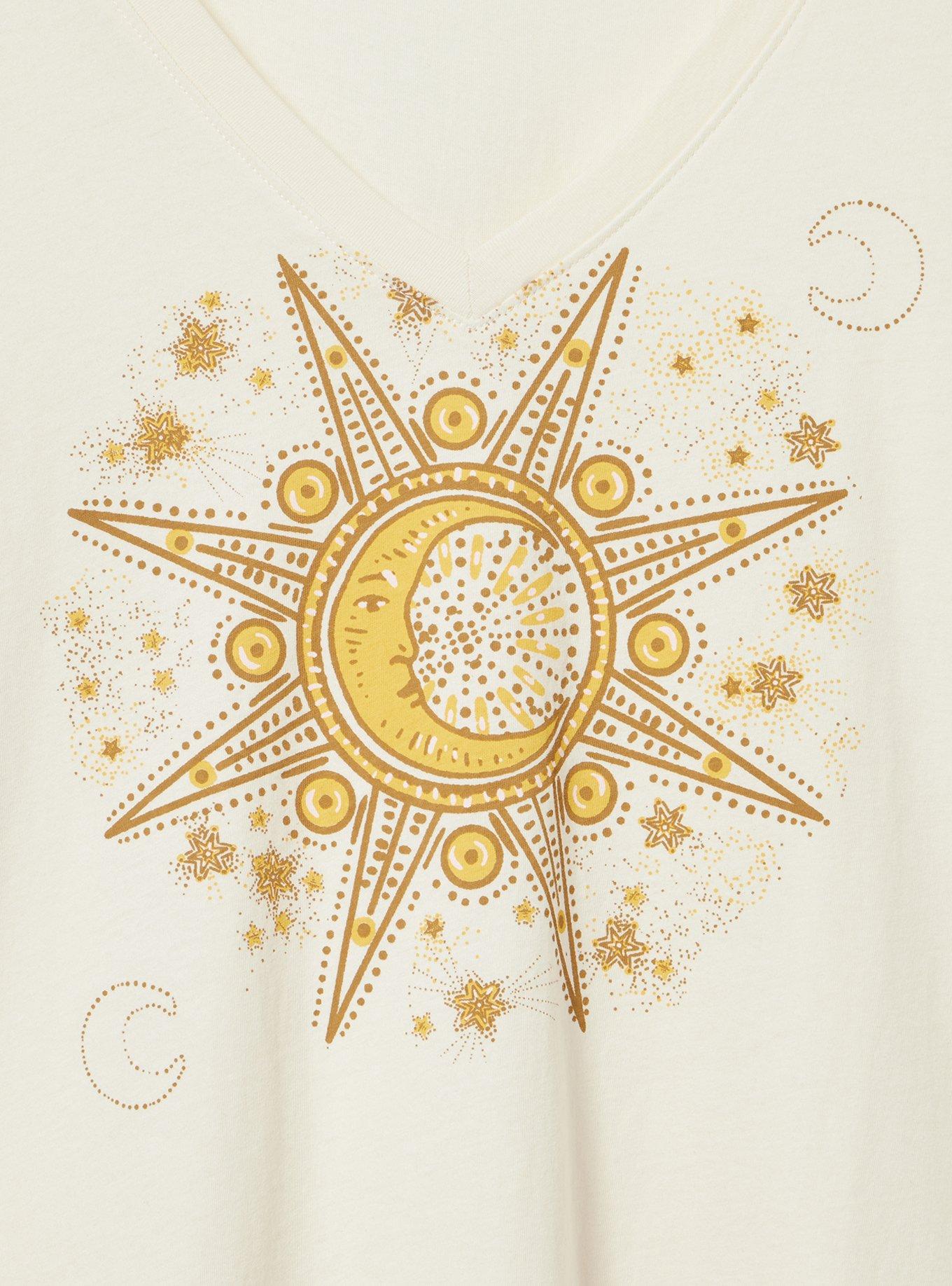 Classic Cotton V-Neck Tee, MOON STAR BATIK WHISPER WHITE, alternate