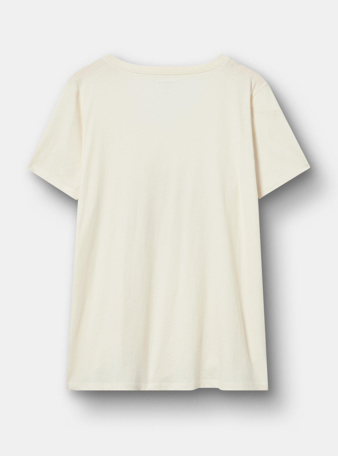 Classic Cotton V-Neck Tee, MOON STAR BATIK WHISPER WHITE, alternate