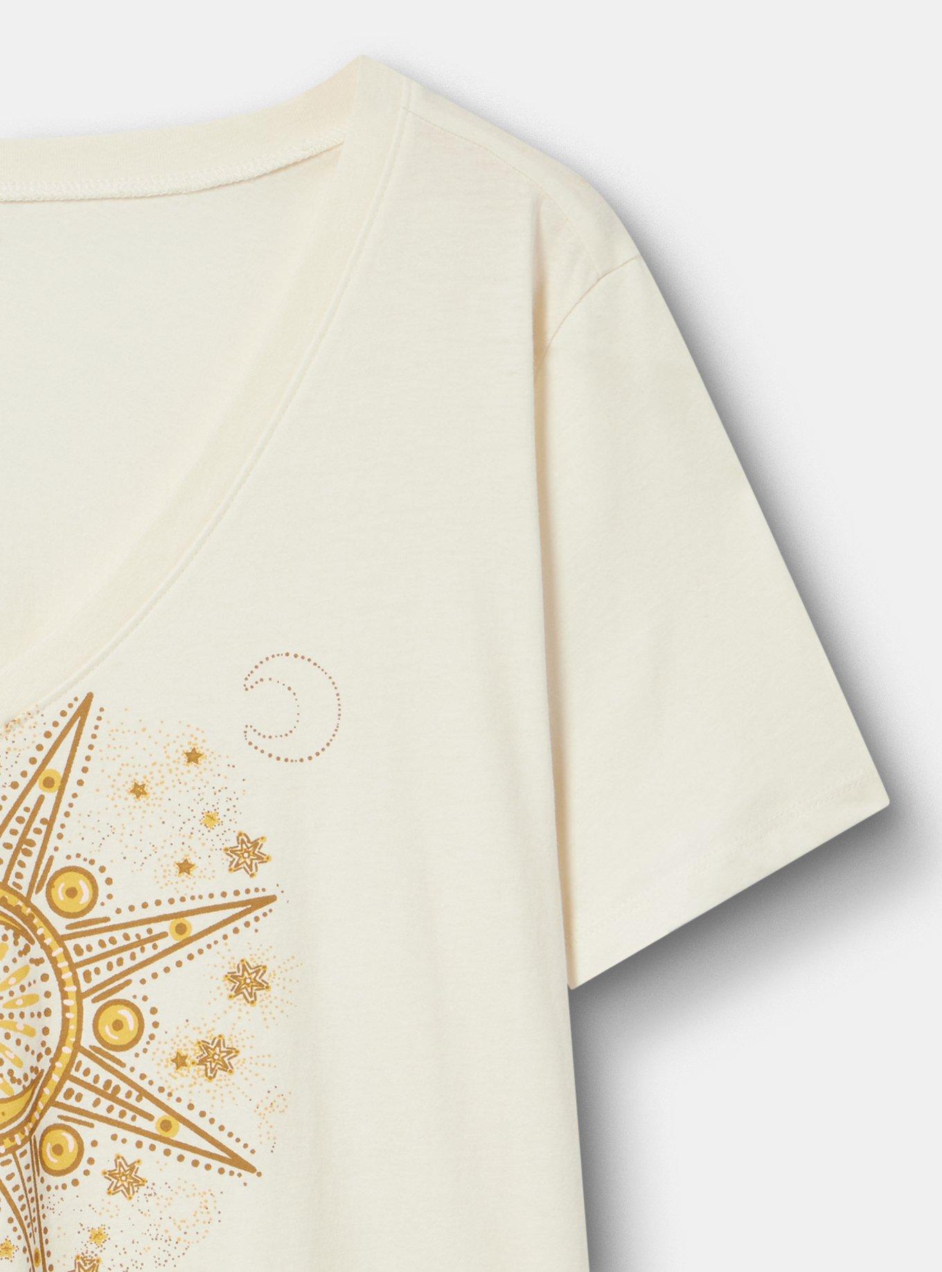 Classic Cotton V-Neck Tee, MOON STAR BATIK WHISPER WHITE, alternate