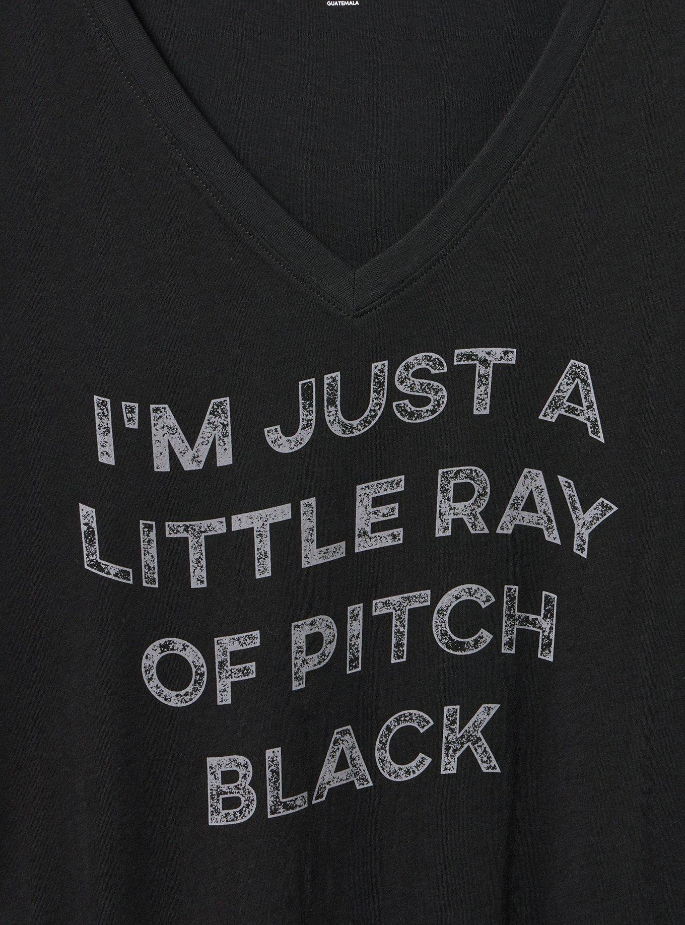 Classic Cotton V-Neck Tee, RAY OF PITCH BLACK DEEP BLACK, alternate