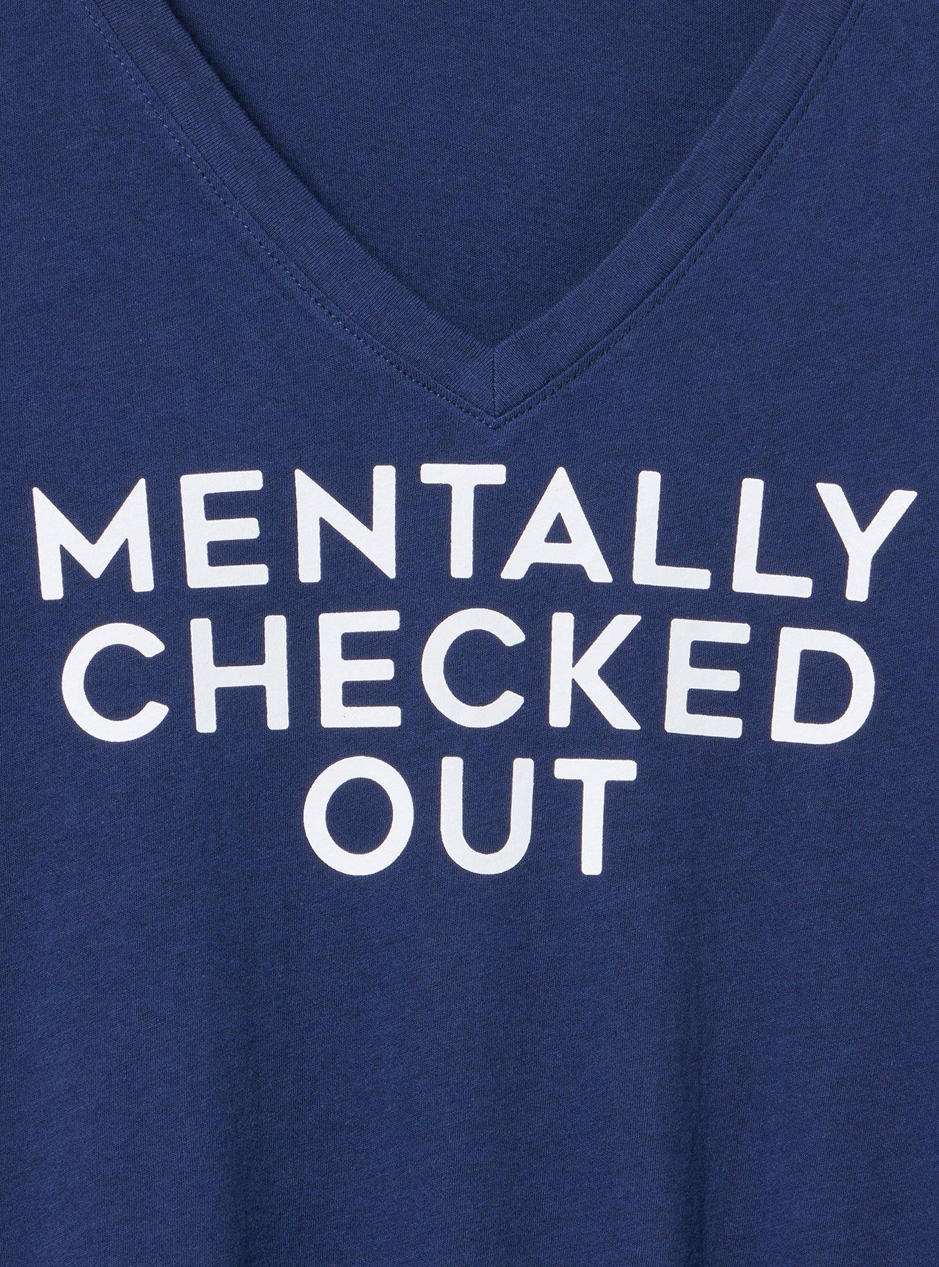 Classic Cotton V-Neck Tee, MENTALLY CHECKED OUT PEACOAT, alternate