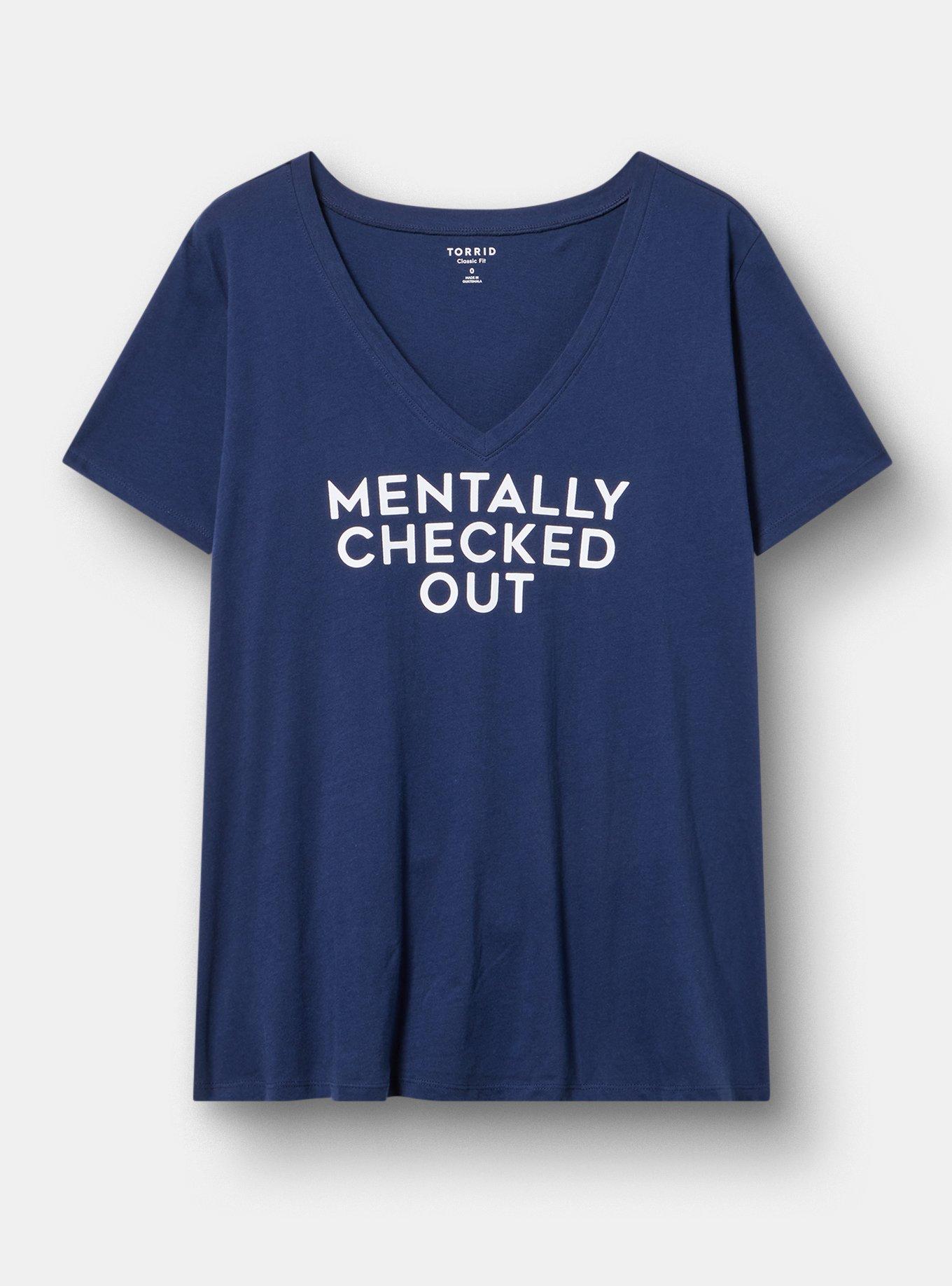 Classic Cotton V-Neck Tee, MENTALLY CHECKED OUT PEACOAT, hi-res