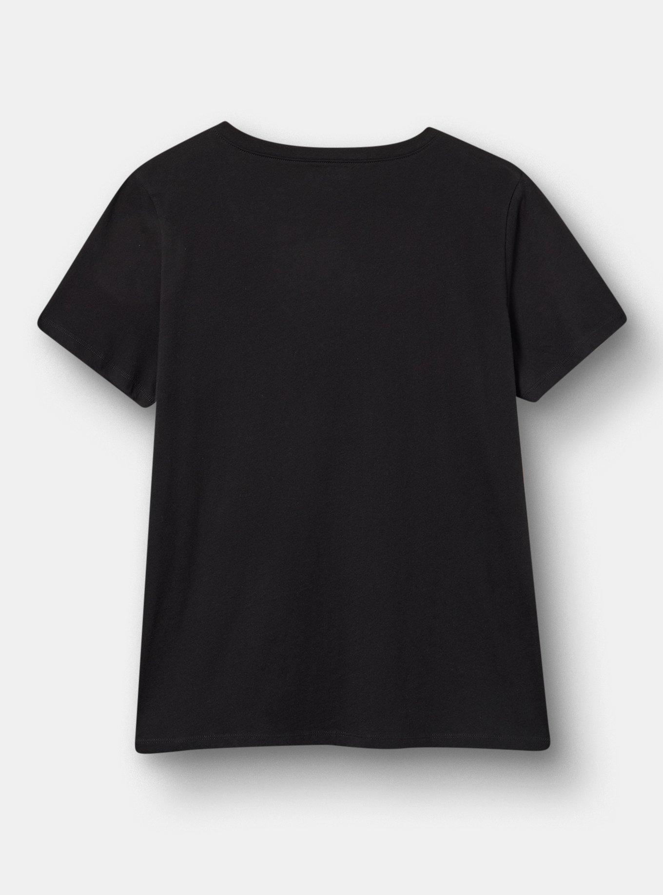 Classic Cotton V-Neck Tee, CHANDELIER STARS DEEP BLACK, alternate