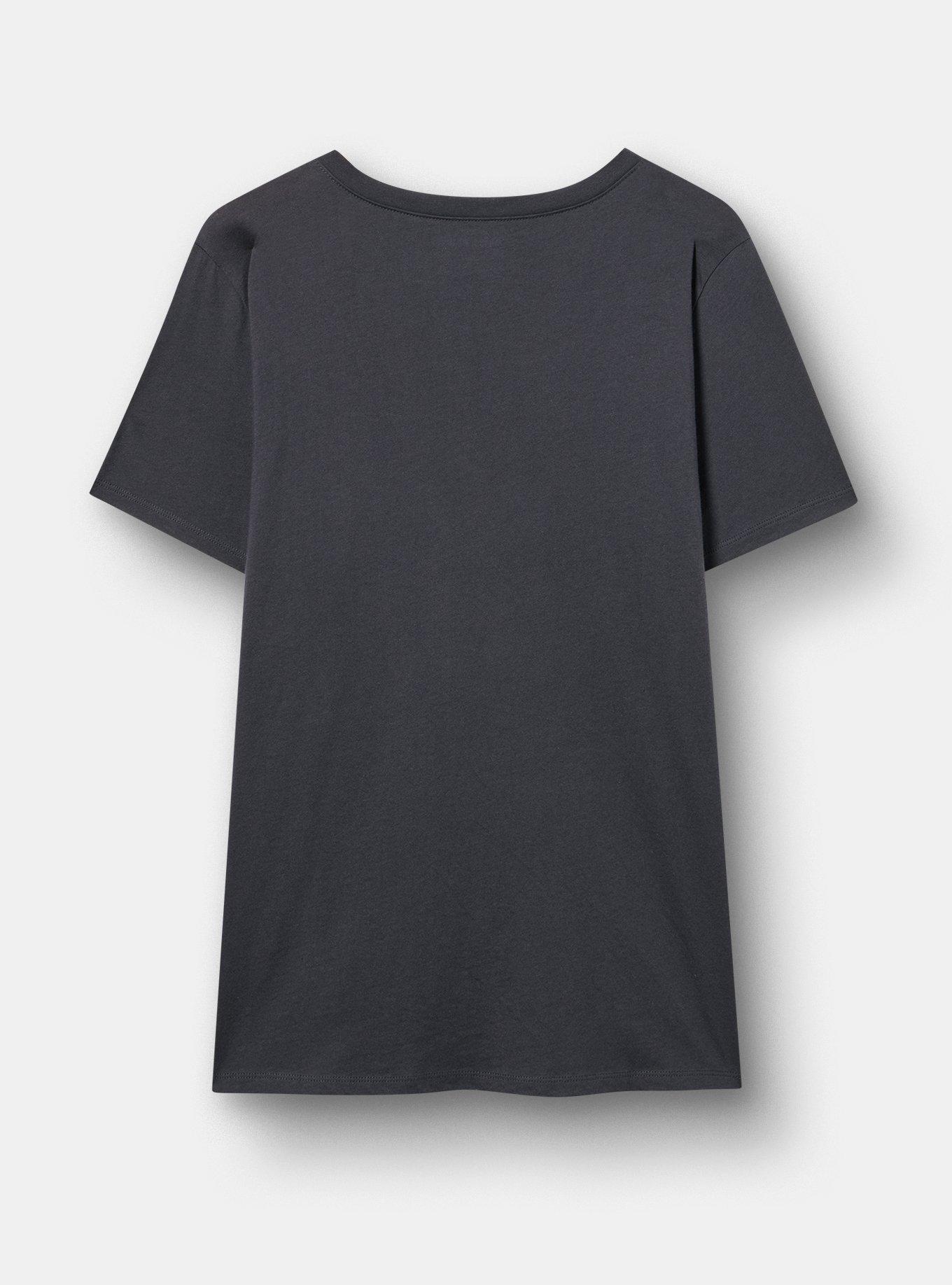 Classic Cotton V-Neck Tee, THE MOON OBSIDIAN, alternate