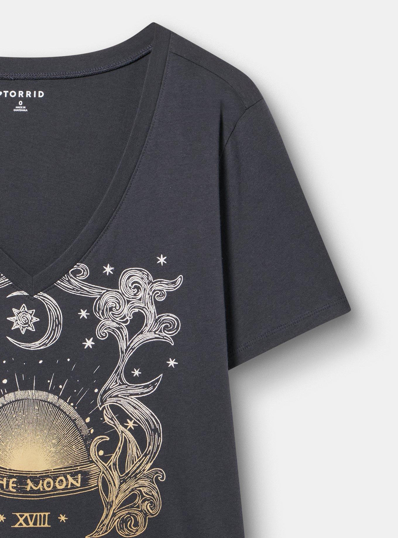 Classic Cotton V-Neck Tee, THE MOON OBSIDIAN, alternate