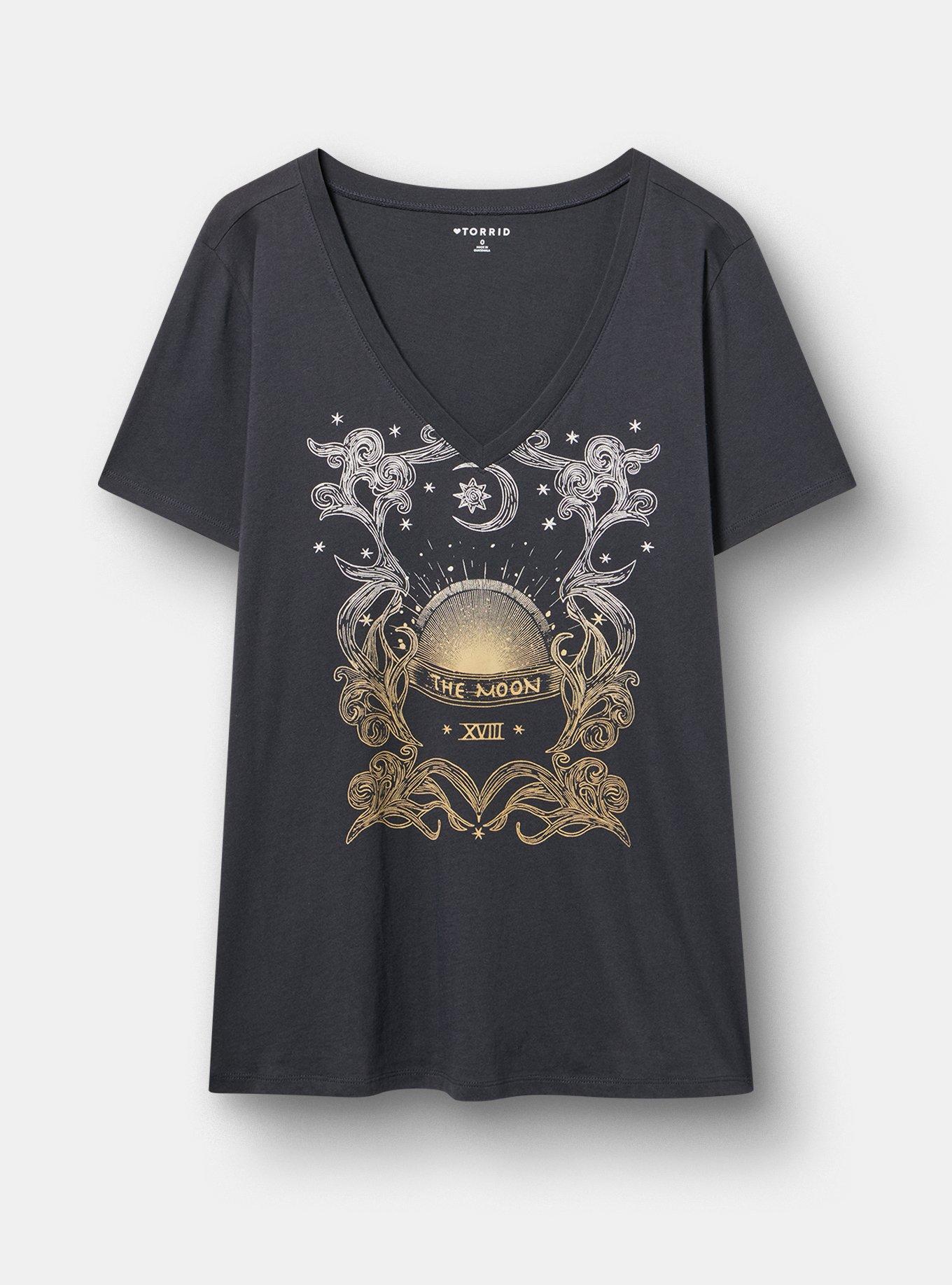 Classic Cotton V-Neck Tee, THE MOON OBSIDIAN, hi-res