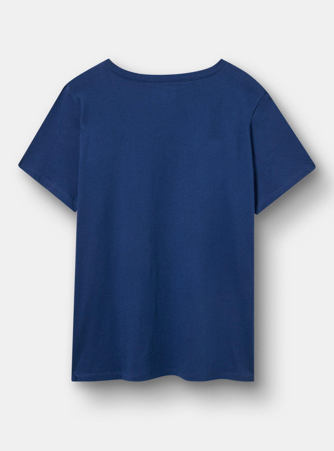 Classic Cotton V-Neck Tee, STARS AND STRIPES MEDIEVAL BLUE, alternate