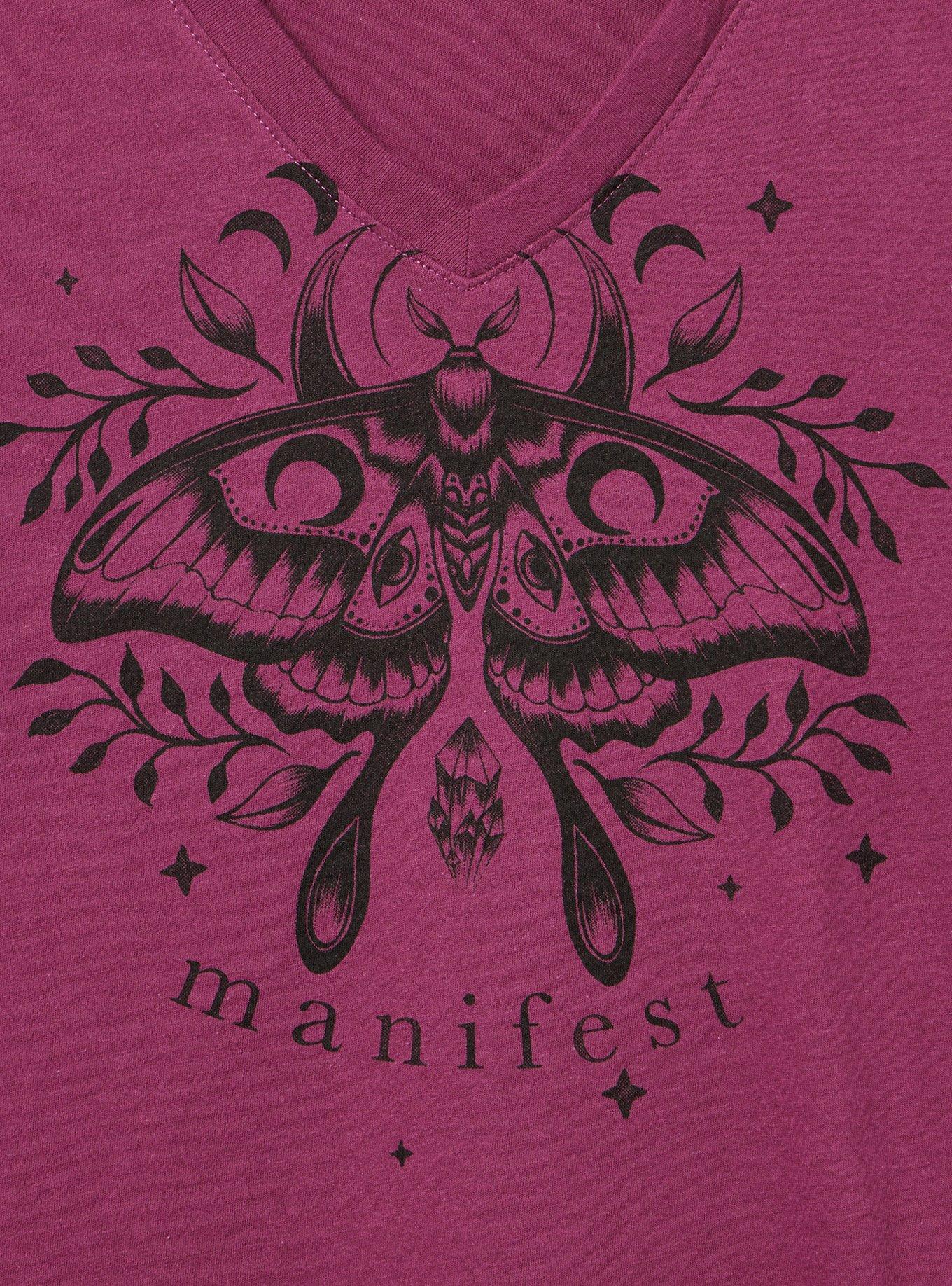 Classic Cotton V-Neck Tee, MYSTIC MOTH AMARANTH, alternate