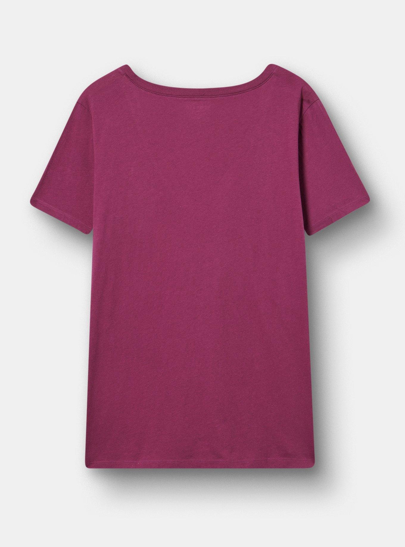 Classic Cotton V-Neck Tee, MYSTIC MOTH AMARANTH, alternate