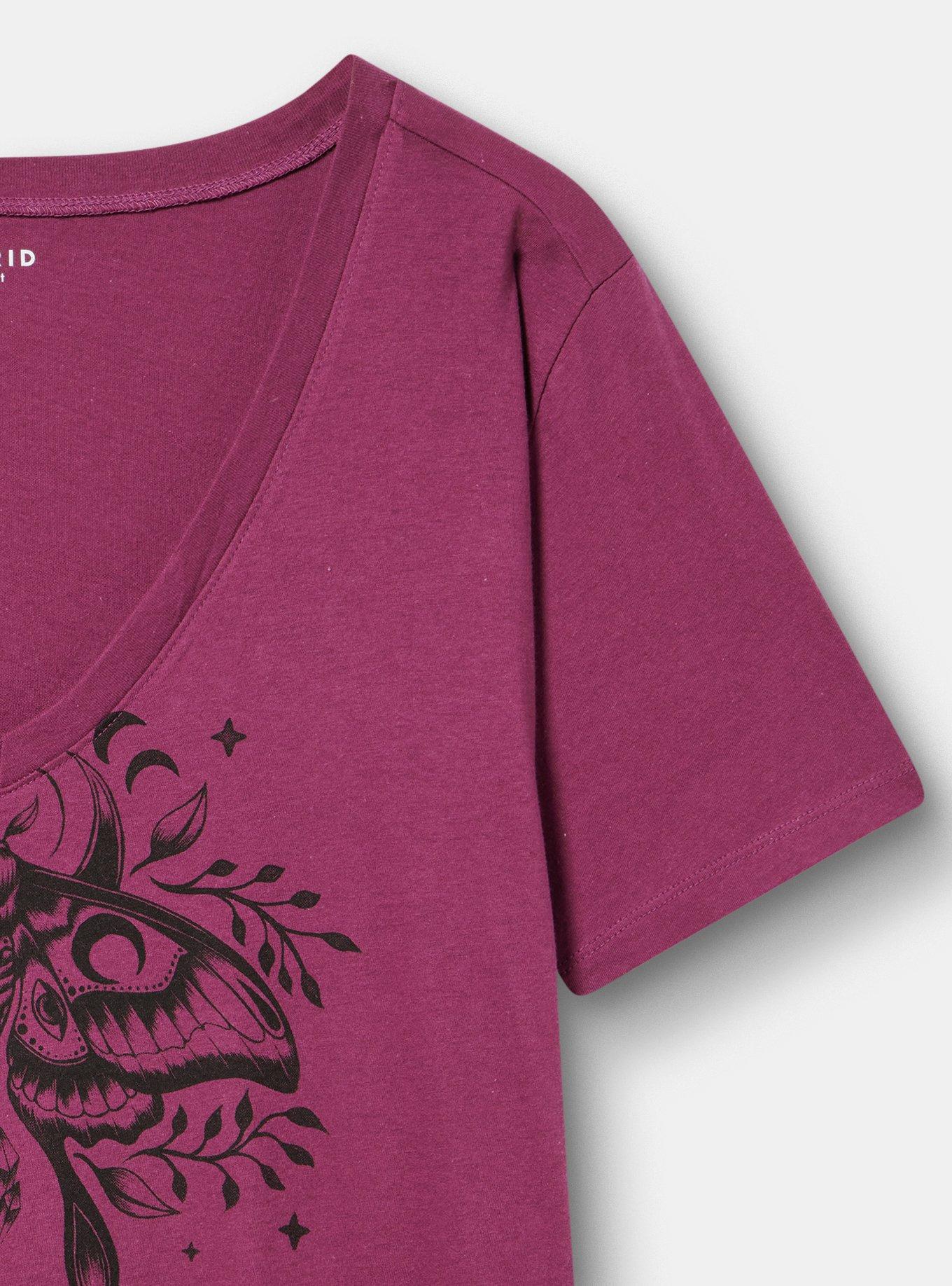 Classic Cotton V-Neck Tee, MYSTIC MOTH AMARANTH, alternate