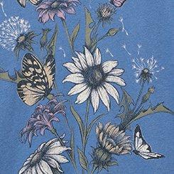 Classic Cotton V-Neck Tee, WILD FLOWERS BLUE HORIZON, swatch