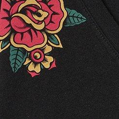 Classic Cotton V-Neck Tee, TATTOO ROSE DEEP BLACK, swatch