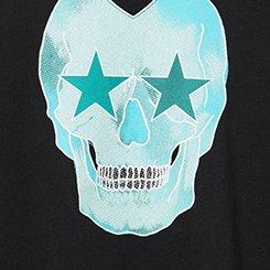 Classic Cotton V-Neck Tee, STAR SKULL DEEP BLACK, swatch