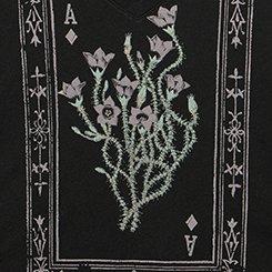 Classic Cotton V-Neck Tee, FLORAL TAROT DEEP BLACK, swatch