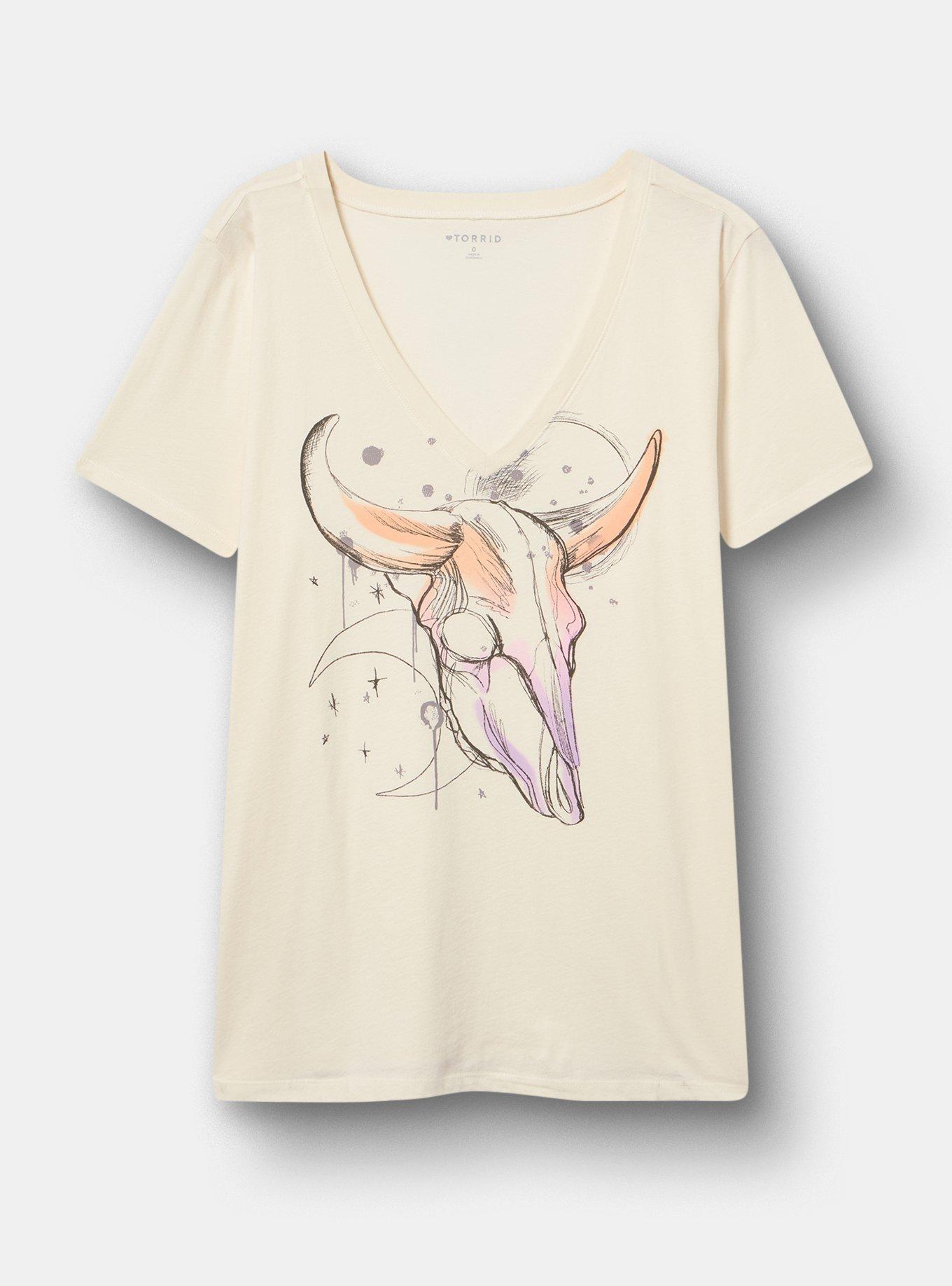 Classic Cotton V-Neck Tee, STEERHEAD WHISPER WHITE, hi-res
