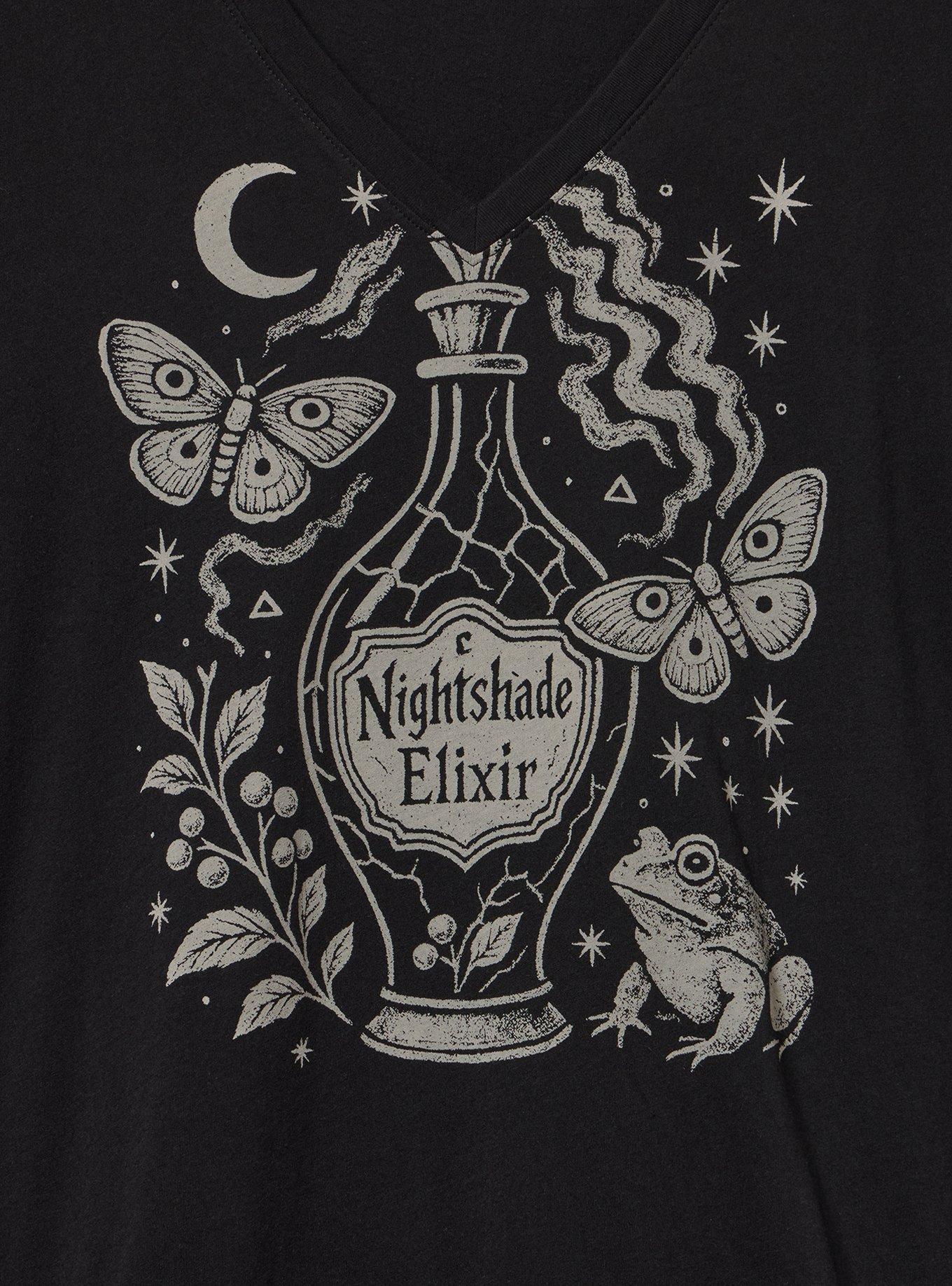Classic Cotton V-Neck Tee, NIGHTSHADE ELIXIR DEEP BLACK, alternate