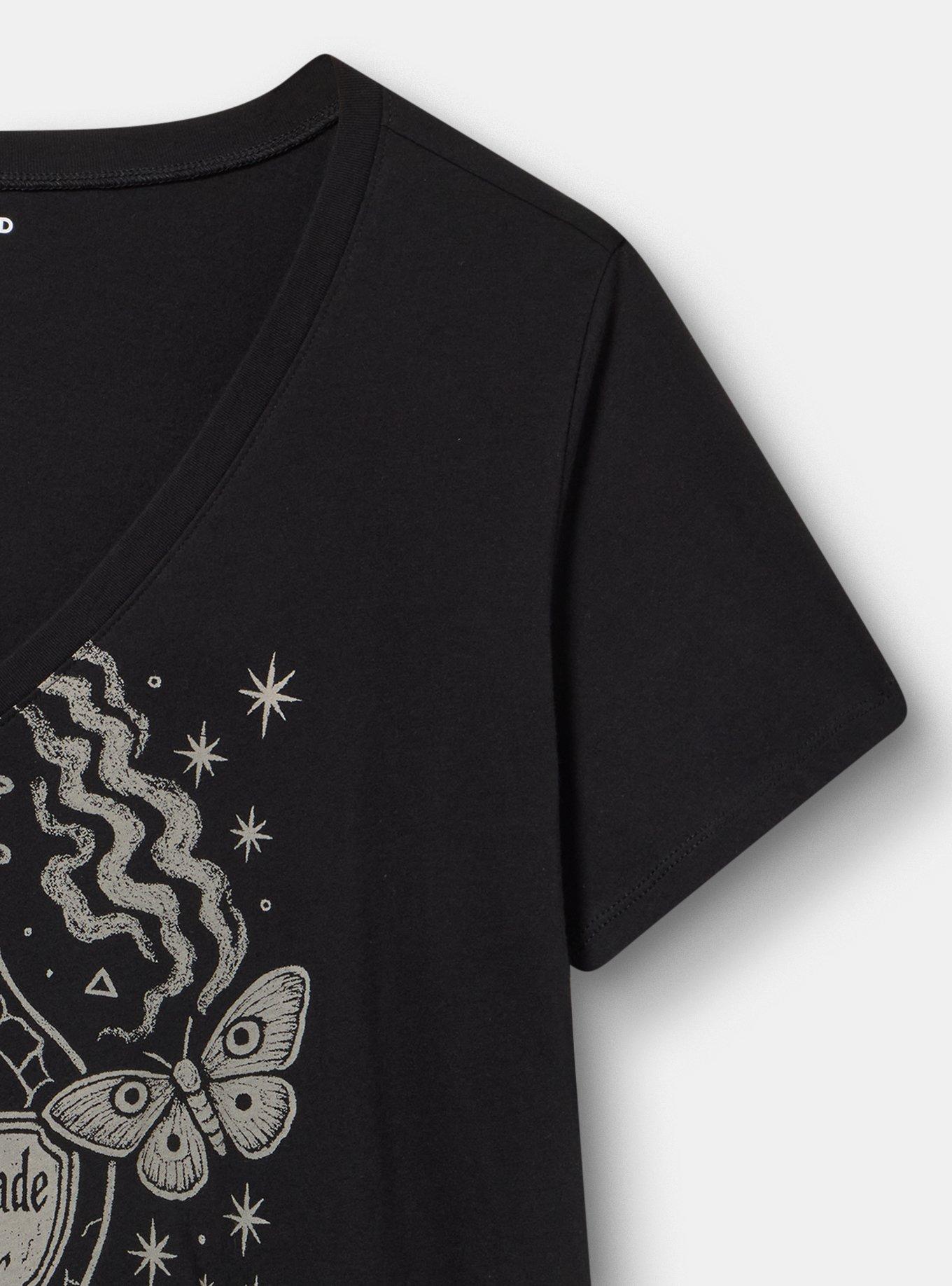 Classic Cotton V-Neck Tee, NIGHTSHADE ELIXIR DEEP BLACK, alternate