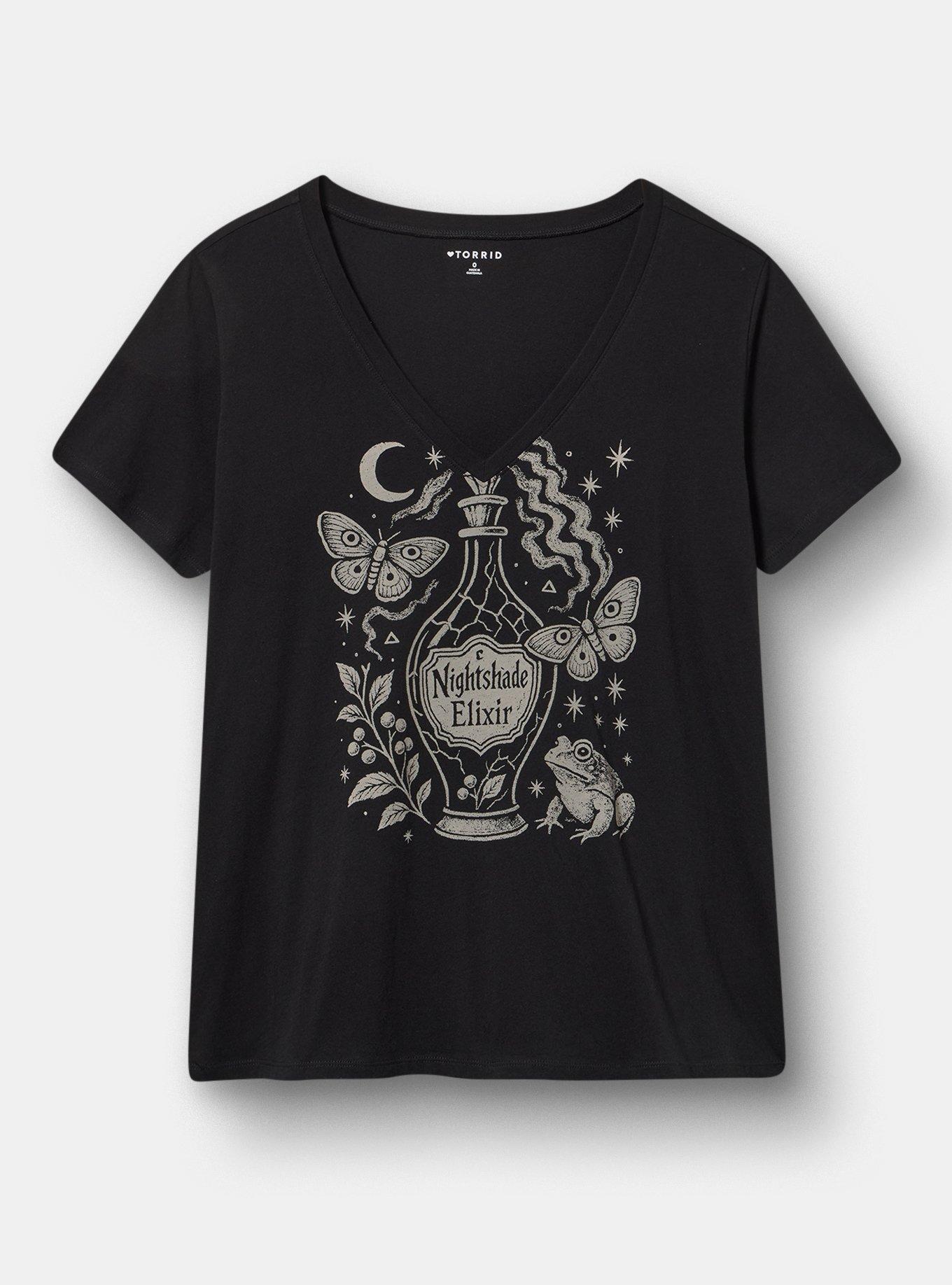 Classic Cotton V-Neck Tee, NIGHTSHADE ELIXIR DEEP BLACK, hi-res