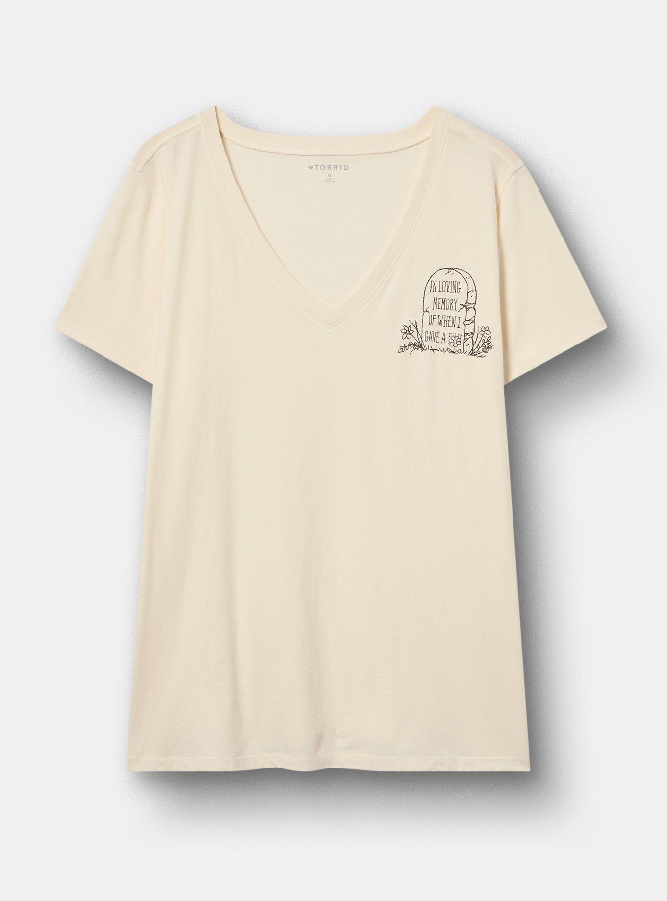 Classic Cotton V-Neck Tee, IN LOVING MEMORY WHISPER WHITE, hi-res