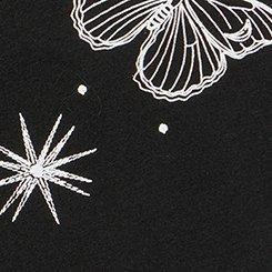 Classic Cotton V-Neck Tee, CELESTIAL BUTTERFLIES DEEP BLACK, swatch