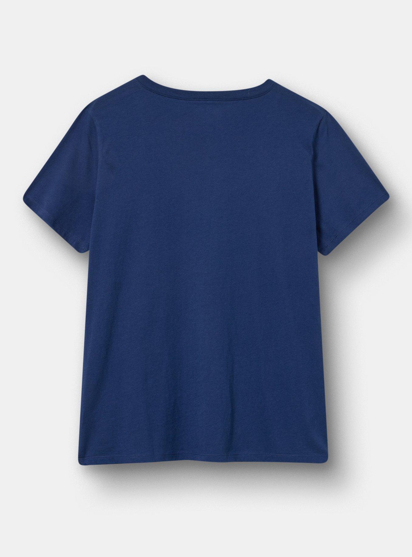 Classic Cotton V-Neck Tee, UNICORN MEDIEVAL BLUE, alternate